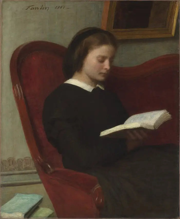 La Liseuse - Henri Fantin-Latour image 1 reproduction de peinture à l’huile