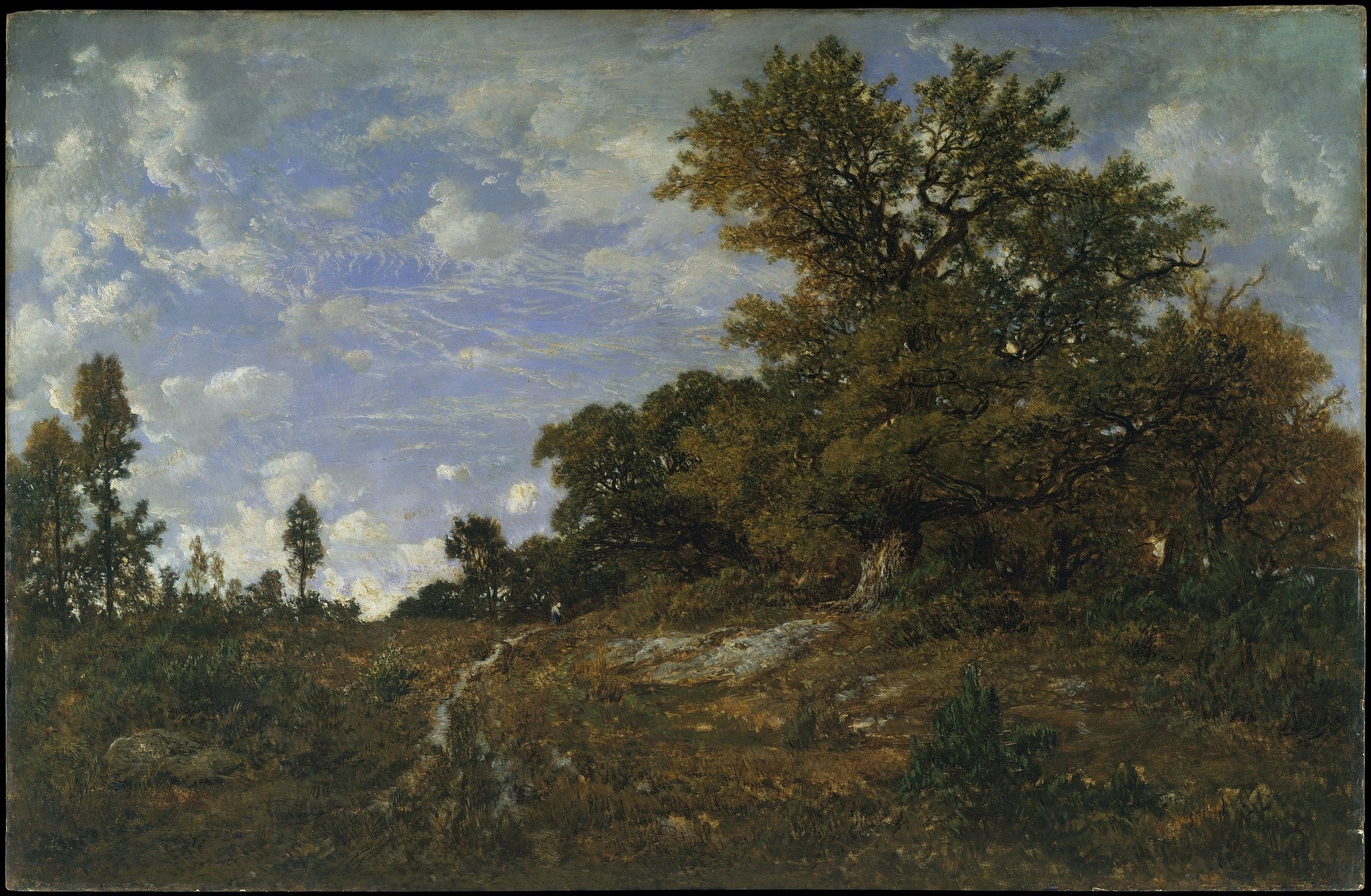La lisière du bois à Monts-Girard, forêt de Fontainebleau - Théodore Rousseau image 1 reproduction réalisée par Alpha Reproduction