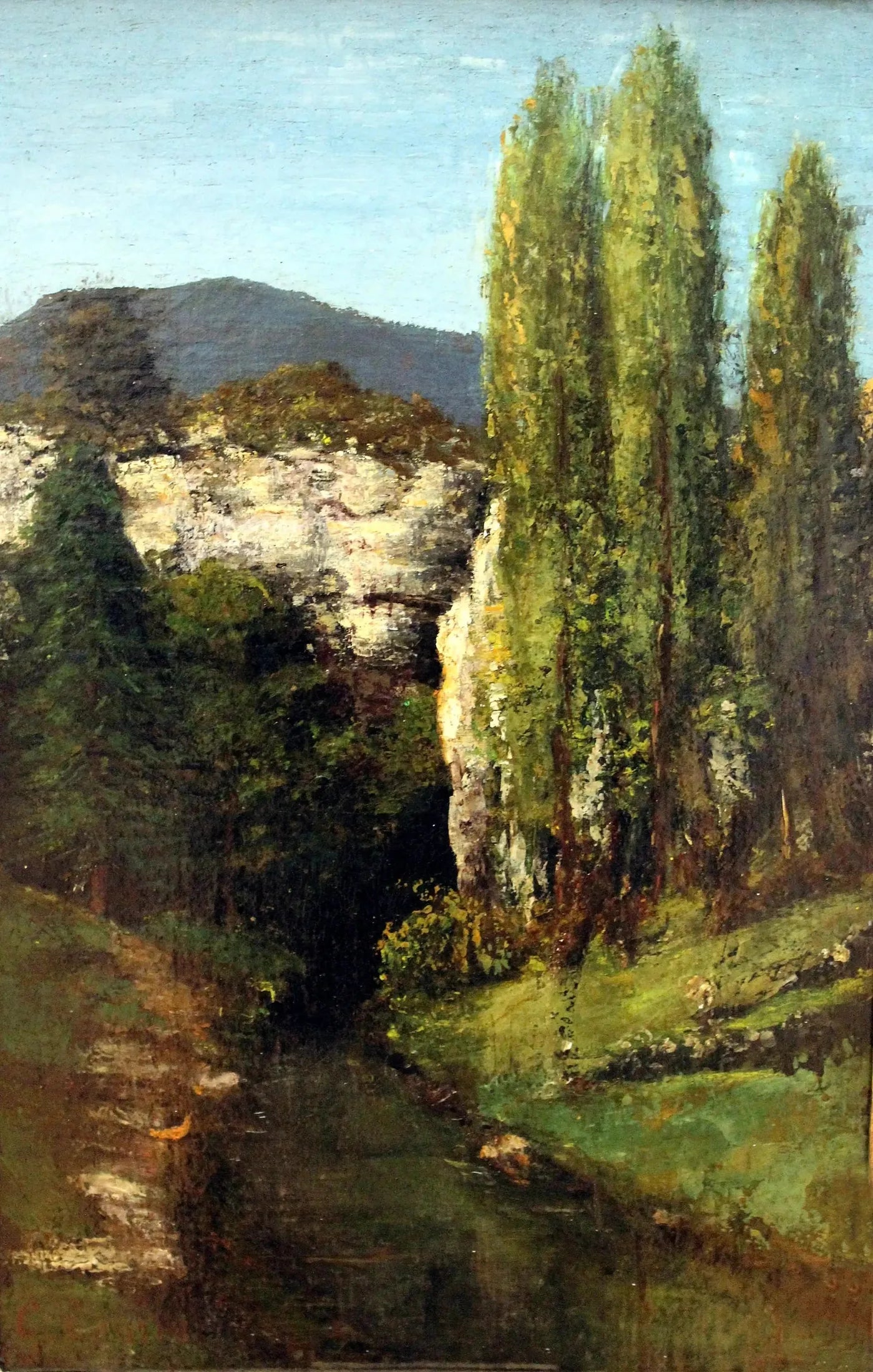 La Loue dans les monts du Jura - Gustave Courbet image 1 copie peinte à la main à l’huile