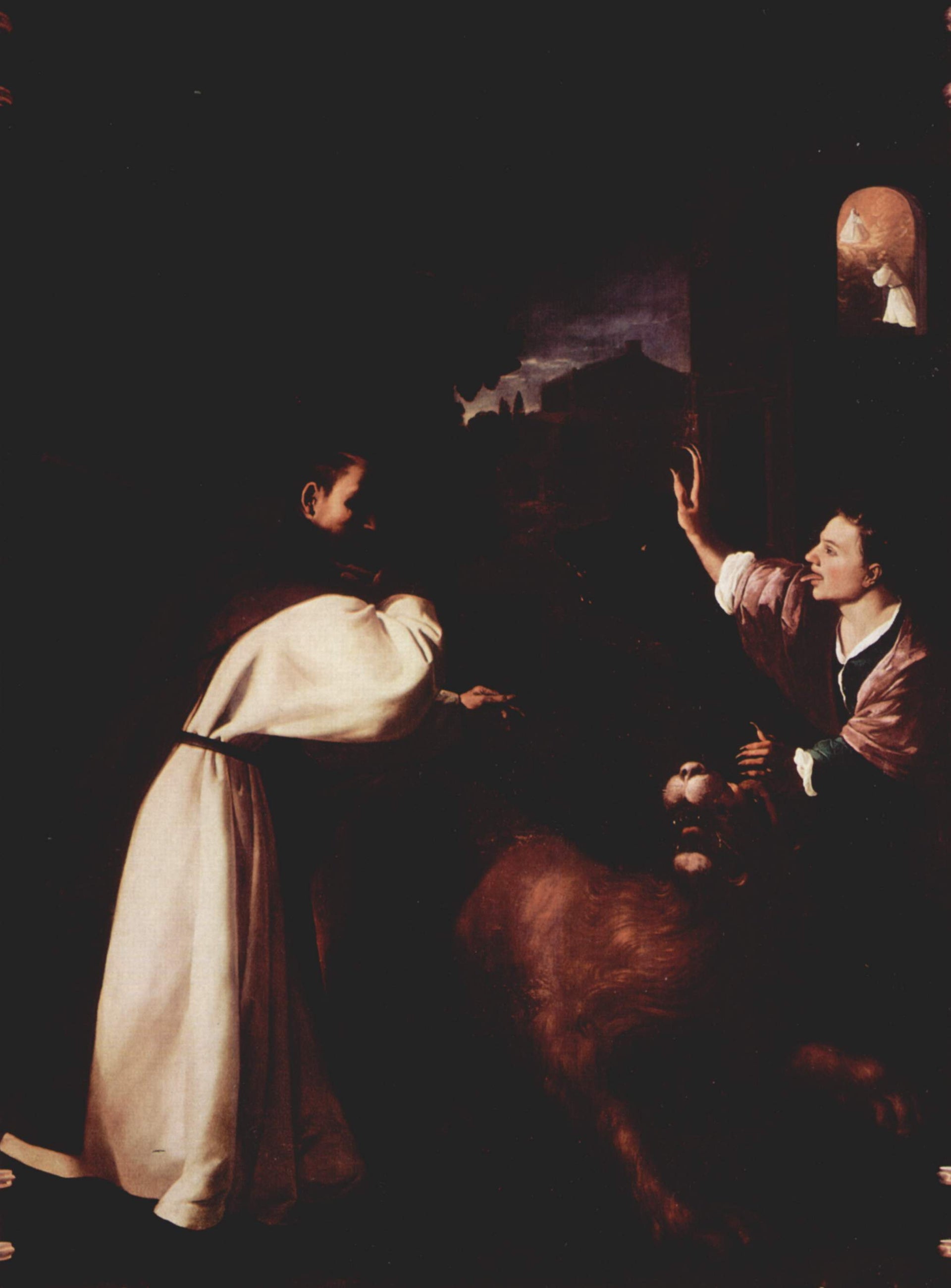 La lutte du frère Diego de Orgaz contre les démons - Francisco de Zurbarán image 1 copie de tableau peinte à la main