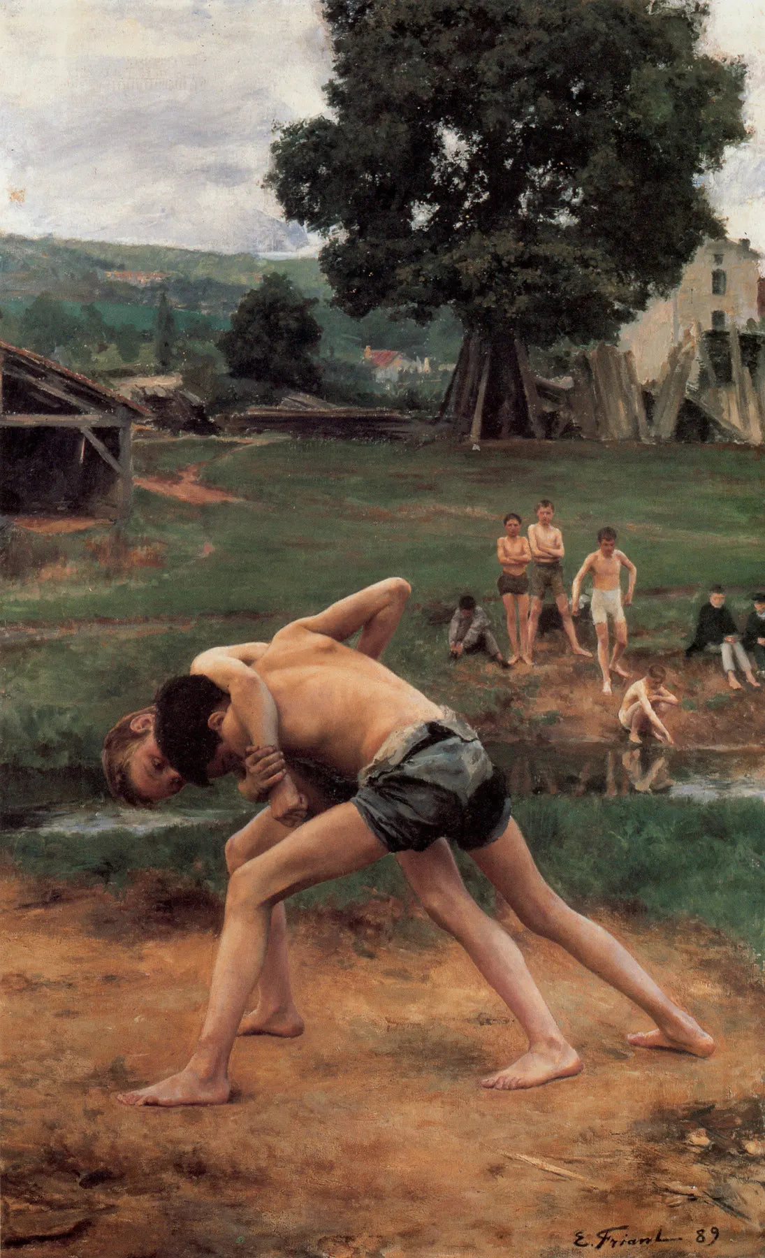 La Lutte - Émile Friant image 1 tableau peint à l’huile sur toile