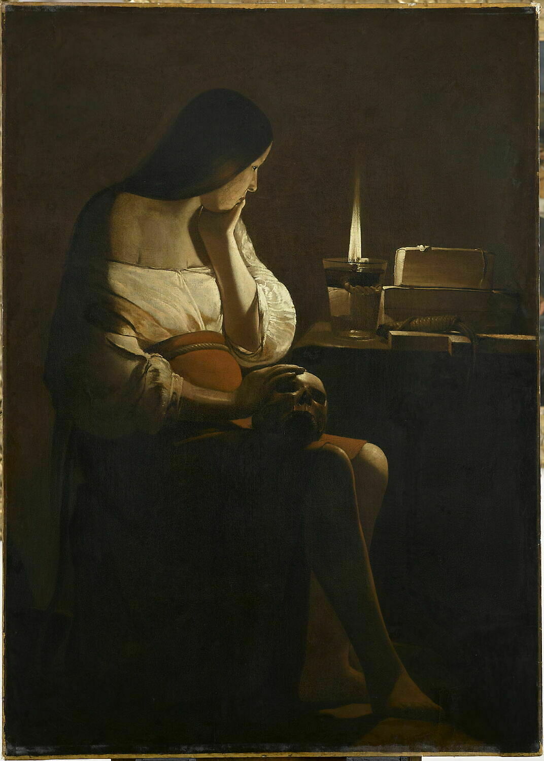 La Madeleine à la veilleuse - Georges de La Tour image 1 reproduction de peinture à l’huile
