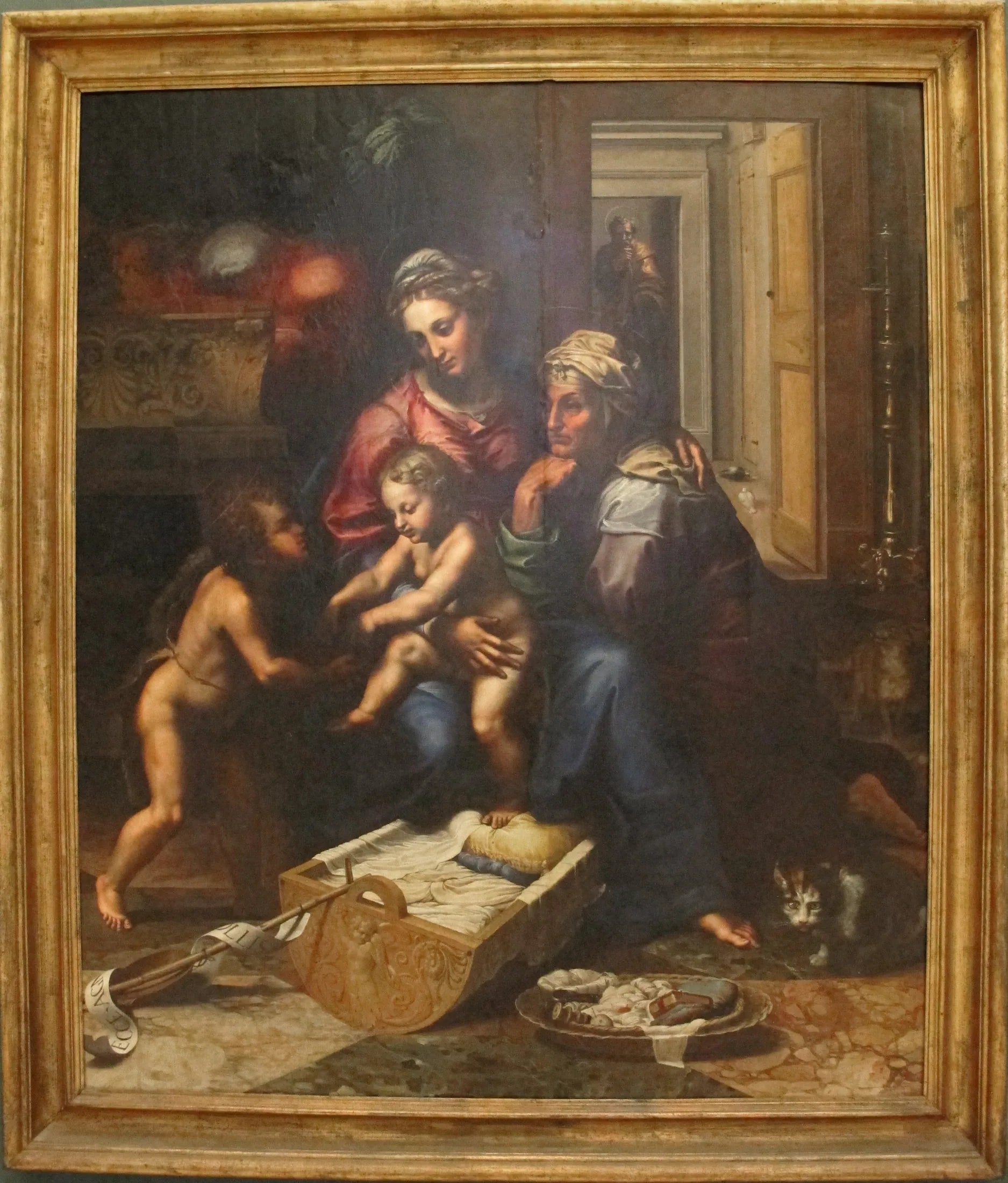 La Madone du chat - Giulio Romano image 1 reproduction artisanale de tableau