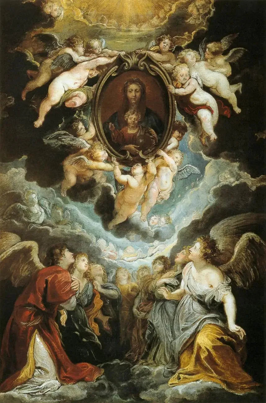 La Madonna della Vallicella adorée par les séraphins et les chérubins - Peter Paul Rubens image 1 reproduction de peinture à l’huile