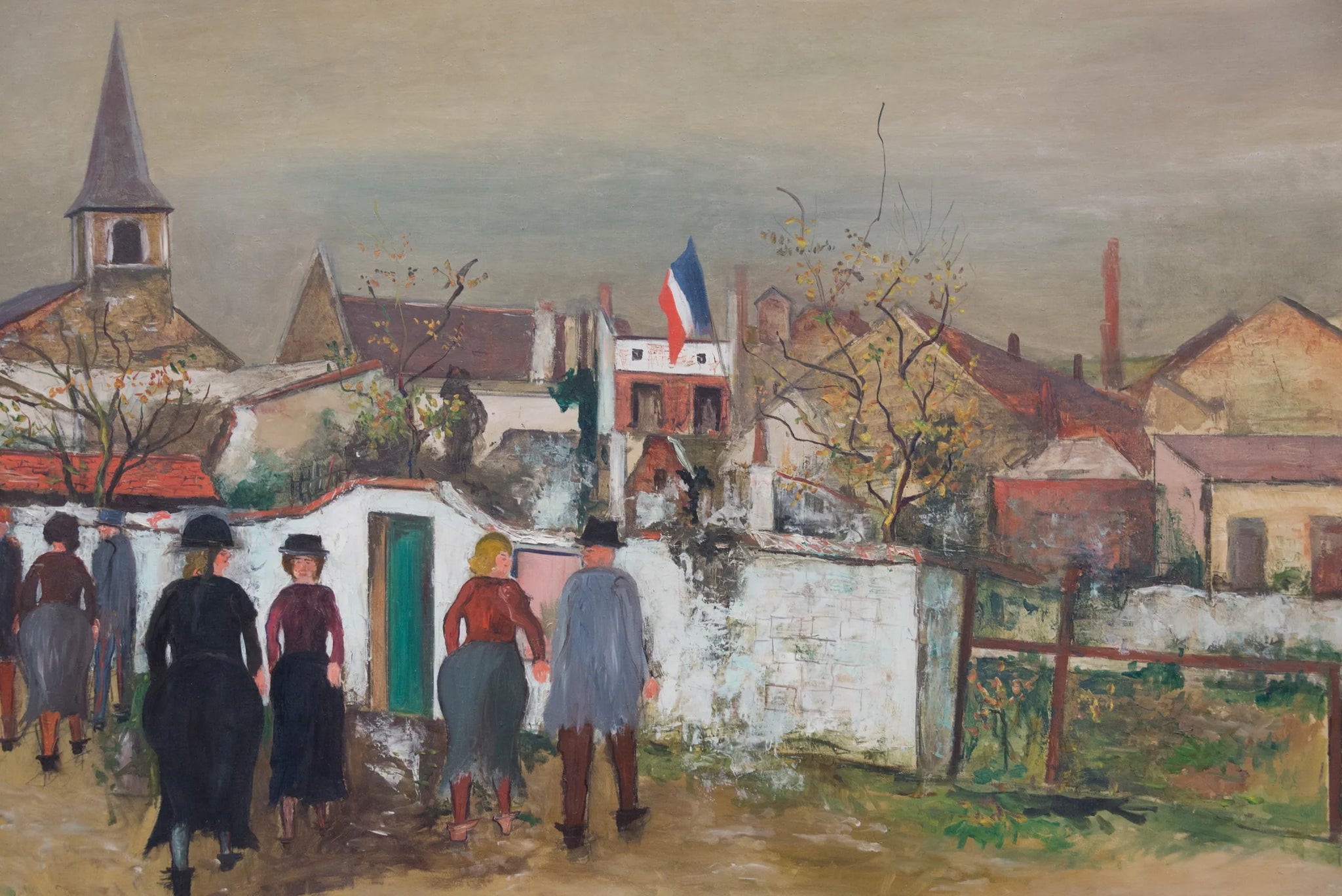 La Mairie au drapeau - Maurice Utrillo image 1 reproduction d’œuvre d’art à l’huile