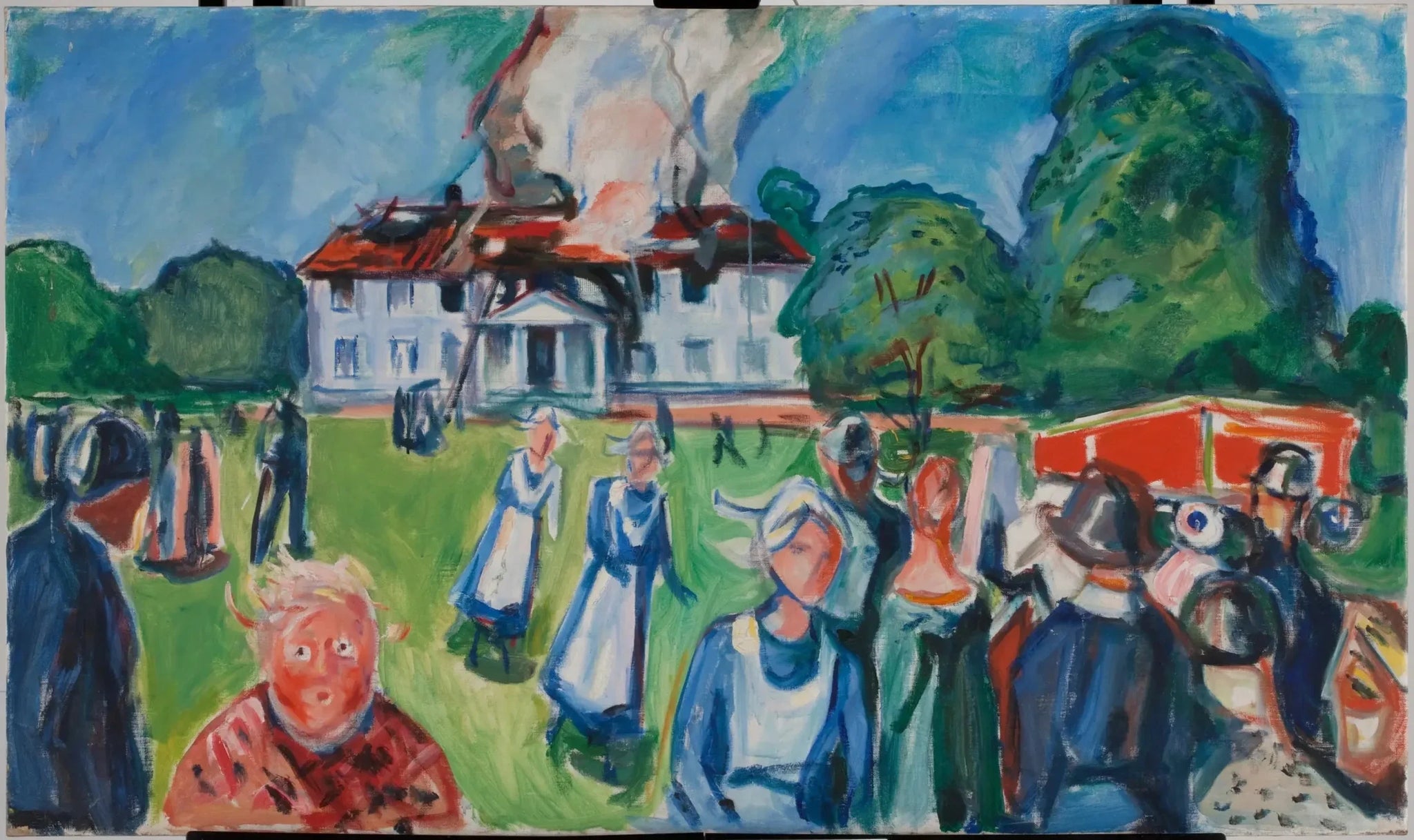 La maison brûle ! - Edvard Munch image 1 copie peinte à la main à l’huile