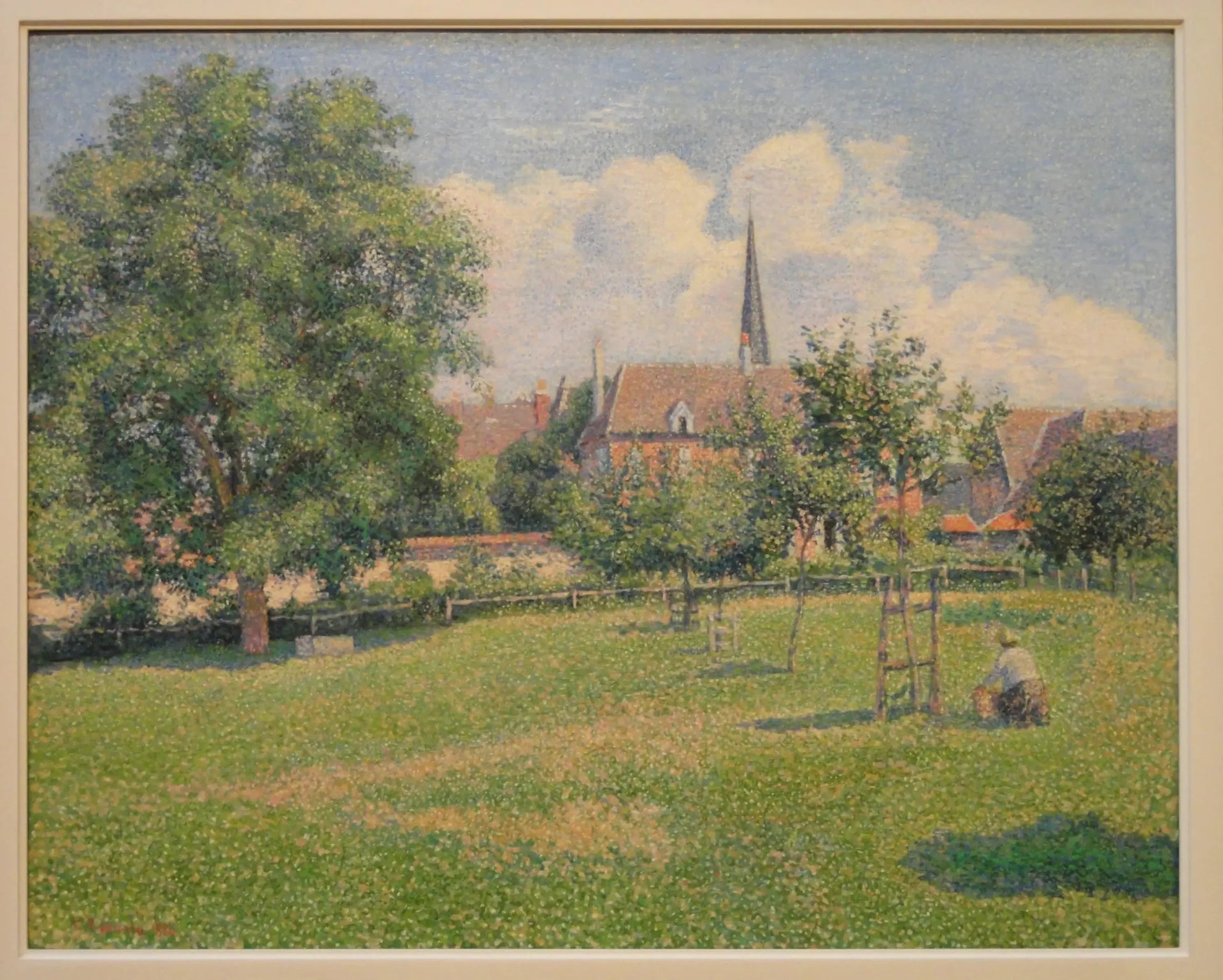 La Maison de La Sourde et Le Clocher D'Éragny - Camille Pissarro image 1 tableau peint à l’huile sur toile