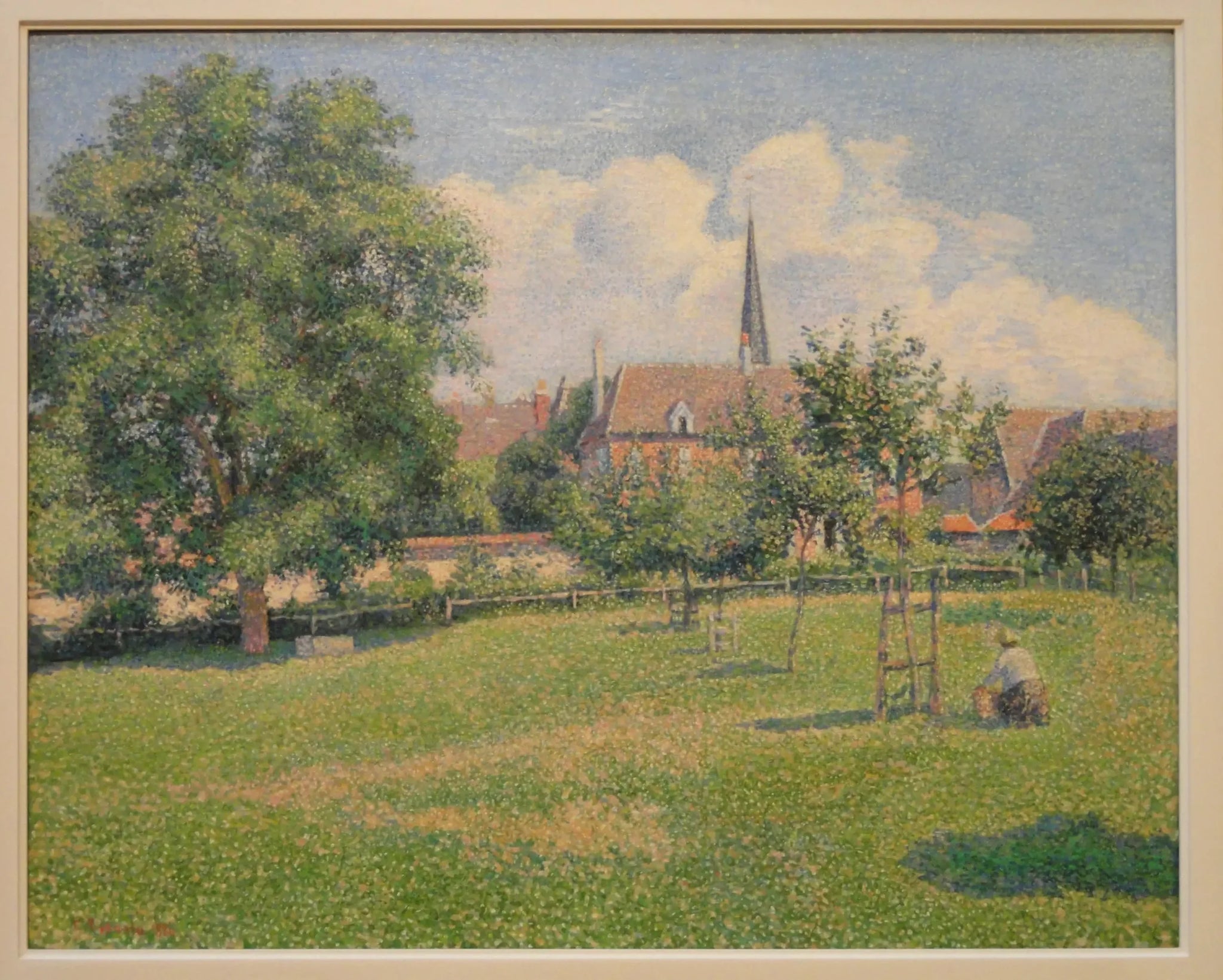 La Maison de La Sourde et Le Clocher D'Éragny - Camille Pissarro image 1 tableau peint à l’huile sur toile