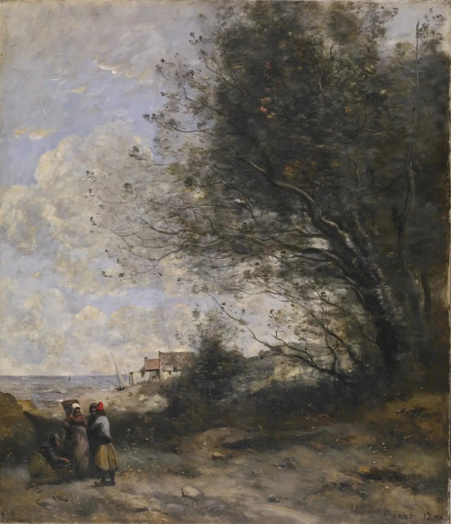 La Maison du Pêcheur - Jean-Baptiste Camille Corot image 1 copie peinte à la main à l’huile