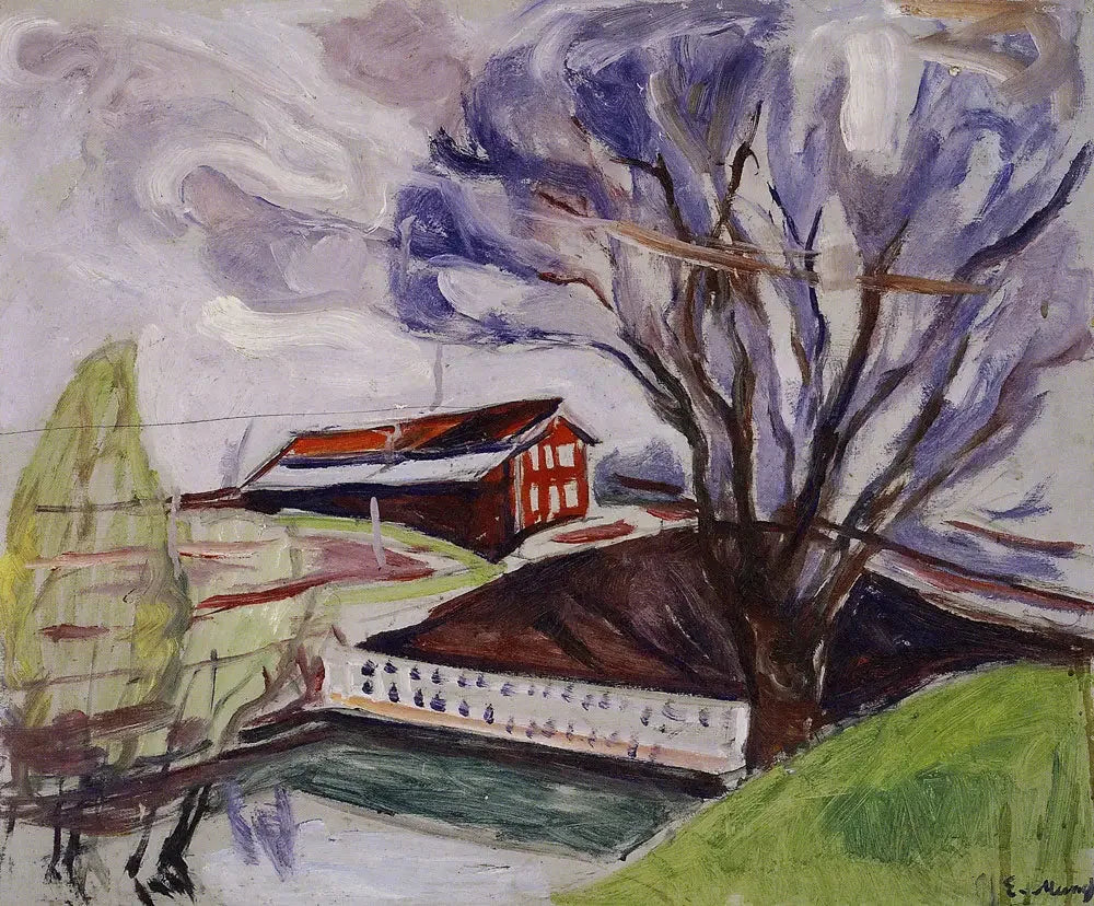 La Maison rouge - Edvard Munch image 1 reproduction de peinture à l’huile