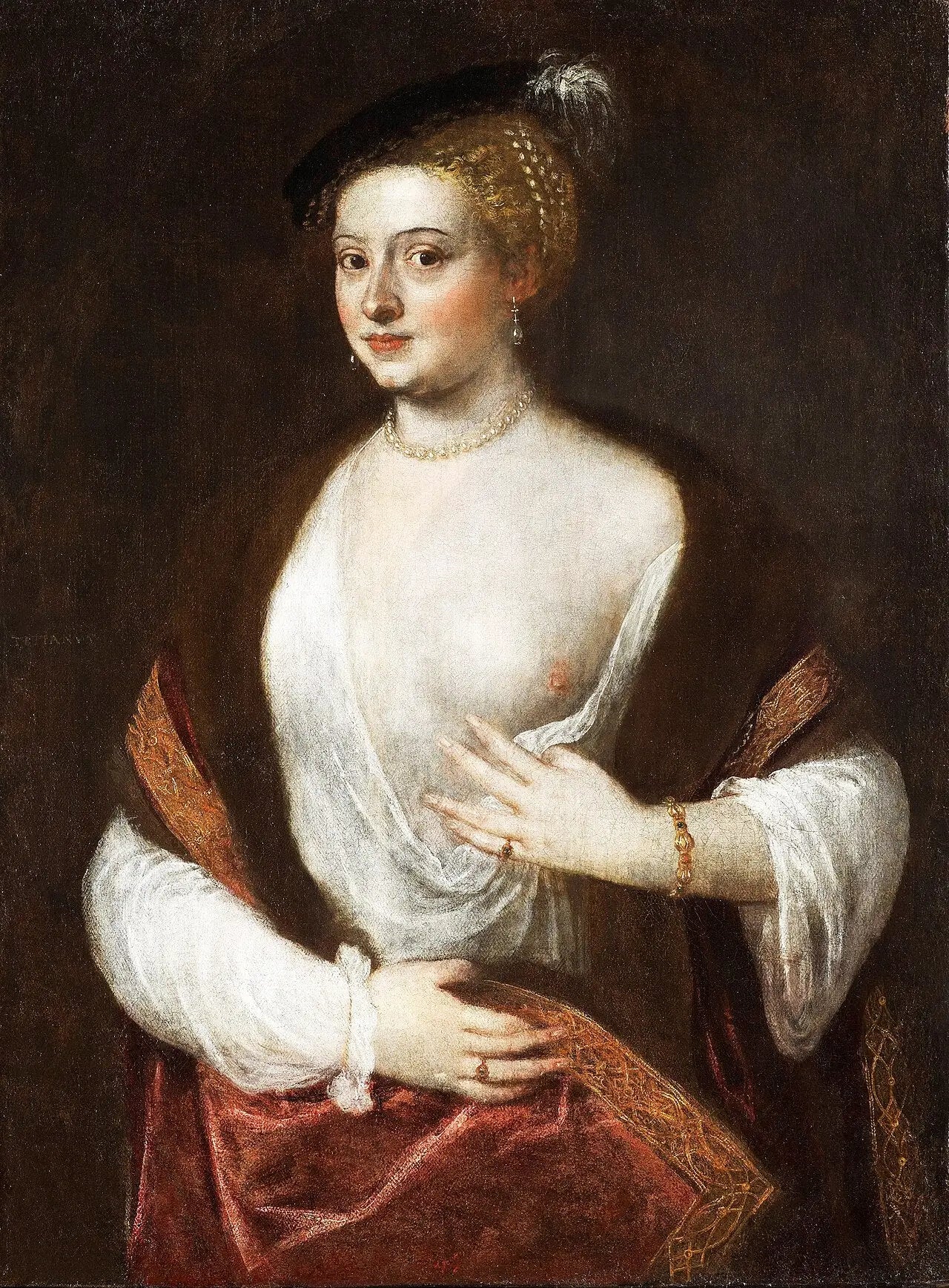 La maîtresse de Titien - Titian image 1 copie peinte à la main à l’huile