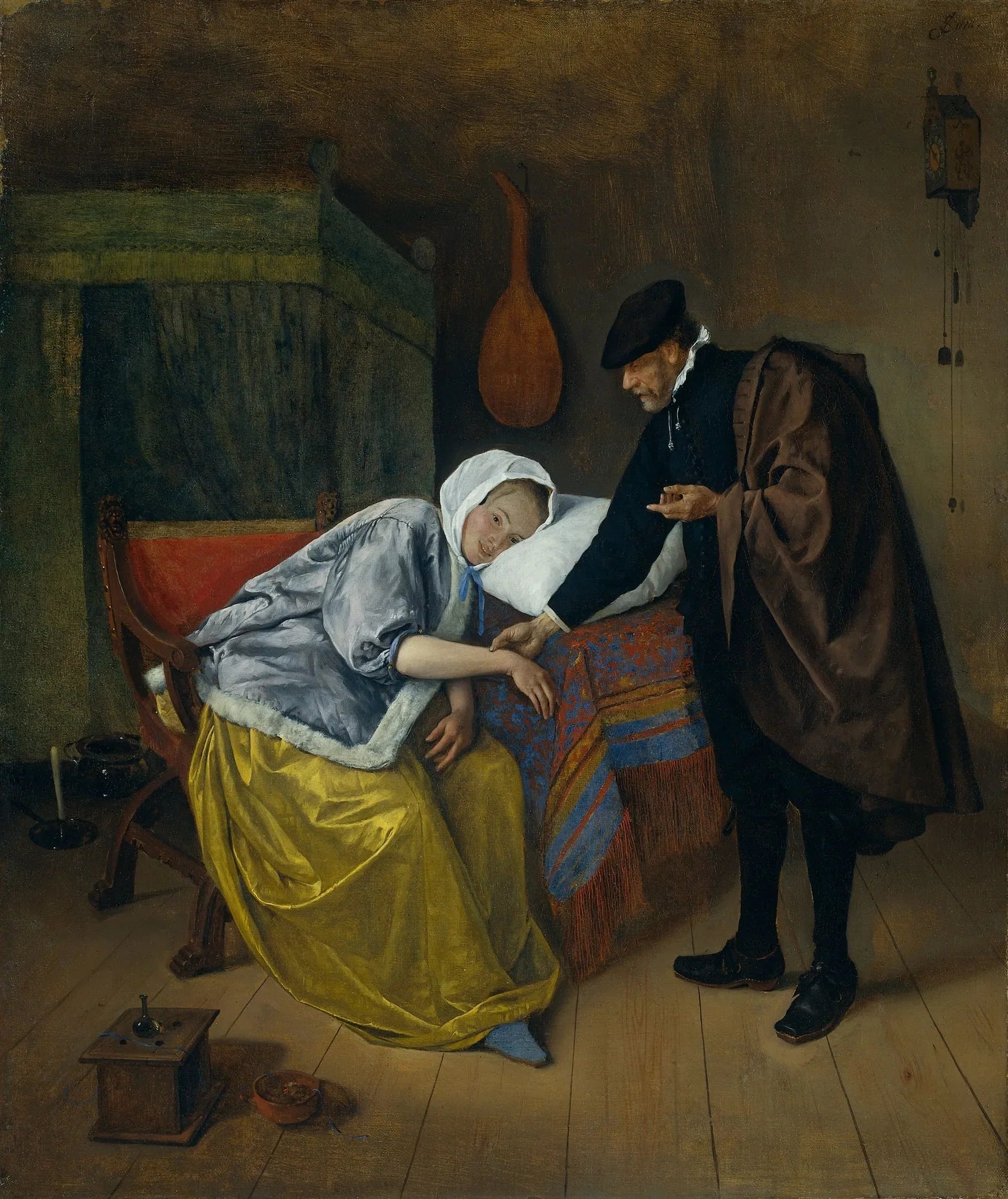 La Malade - Jan Steen image 1 copie de tableau peinte à la main
