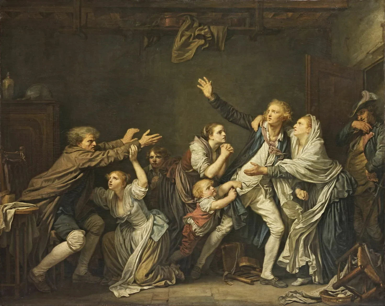 La Malédiction paternelle - Jean-Baptiste Greuze image 1 reproduction artisanale de tableau