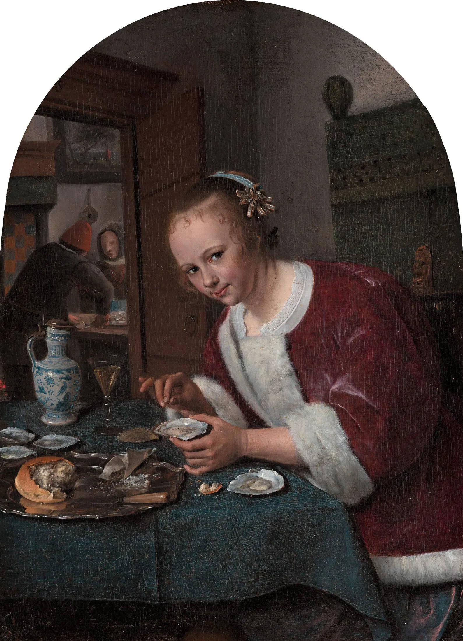 La Mangeuse d'huitres - Jan Steen image 1 copie de tableau peinte à la main
