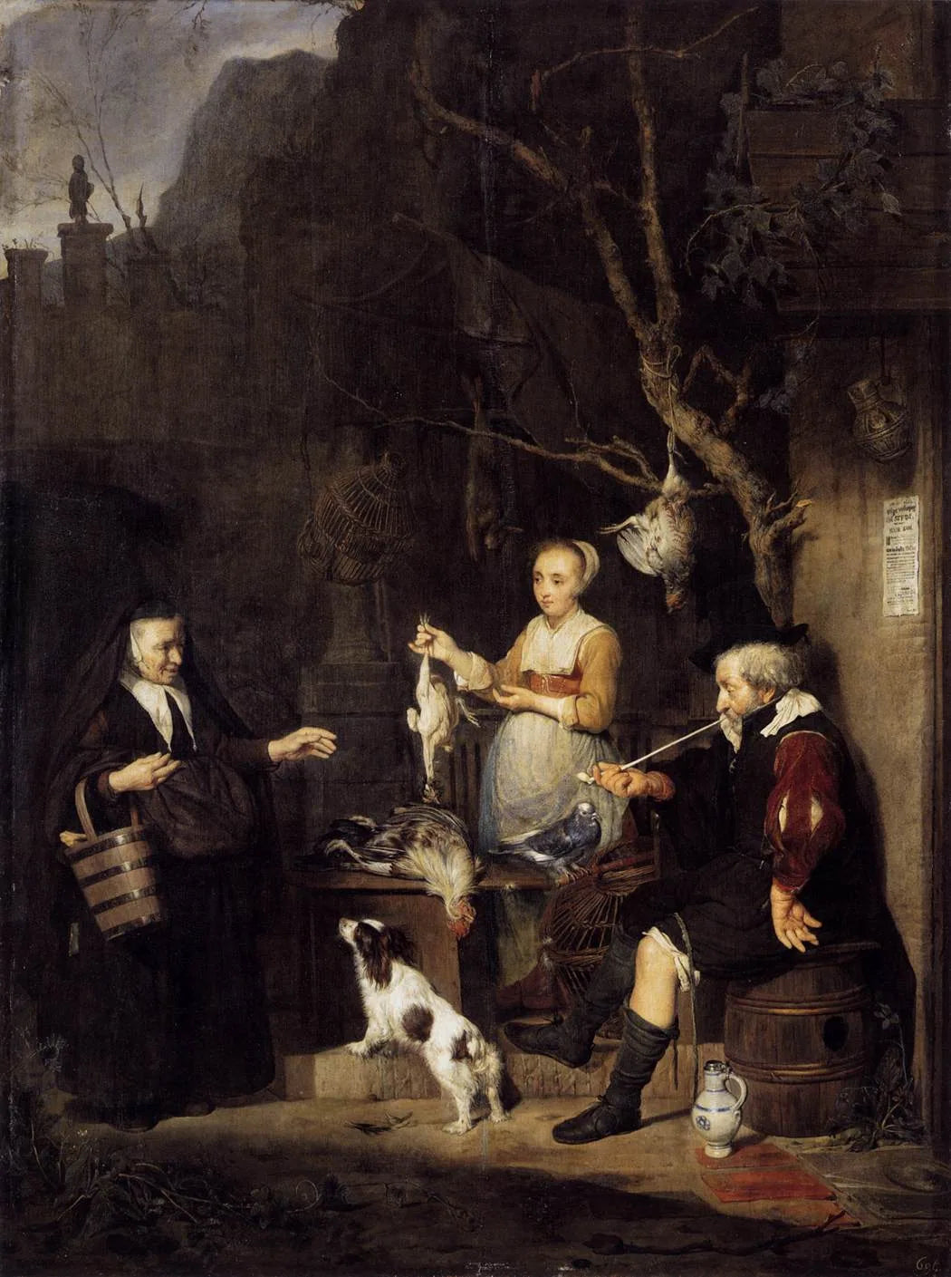 La marchande de volaille - Gabriel Metsu image 1 reproduction de peinture à l’huile
