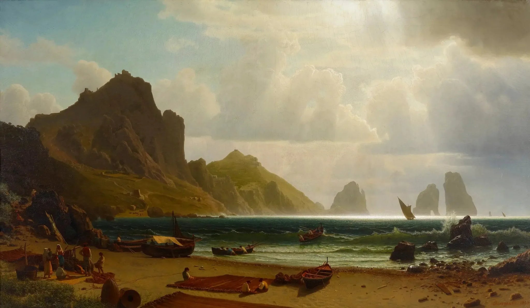 La Marina Piccola, Capri - Albert Bierstadt image 1 tableau peint à l’huile sur toile