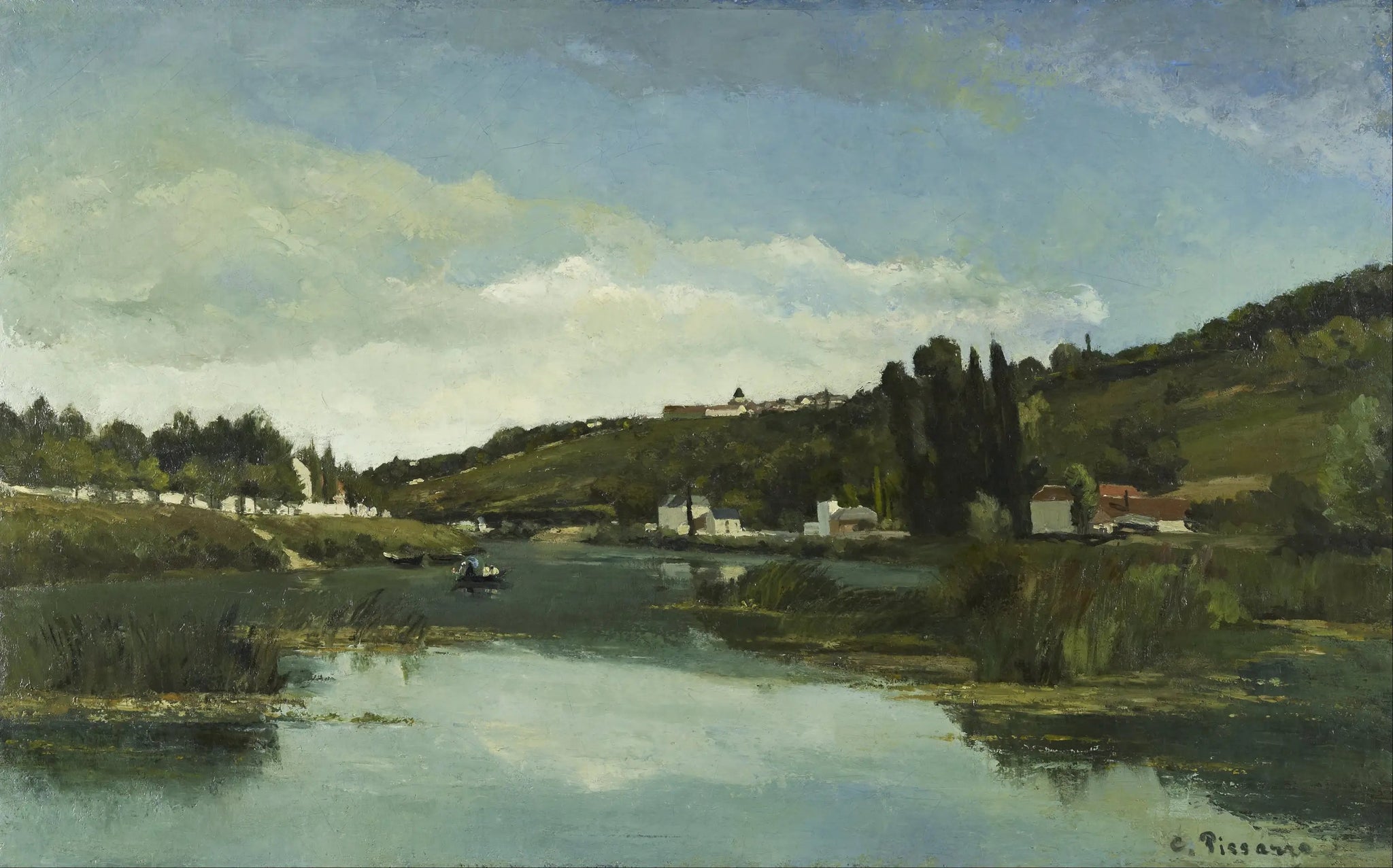 La Marne à Chennevières - Camille Pissarro image 1 reproduction d’œuvre d’art à l’huile