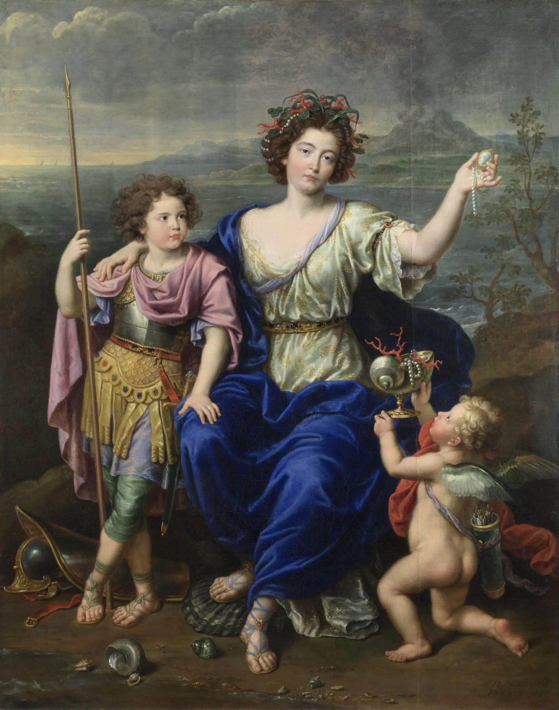 La marquise de Seignelay et deux de ses fils - Pierre Mignard image 1 copie de tableau peinte à la main