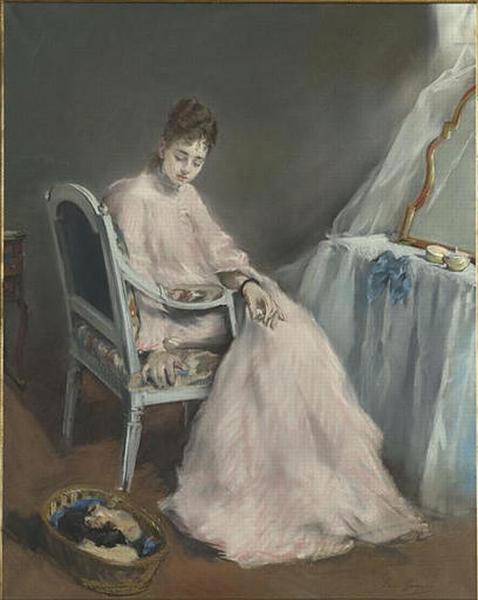 La Matinée Rose - Eva Gonzalès image 1 tableau peint à l’huile sur toile