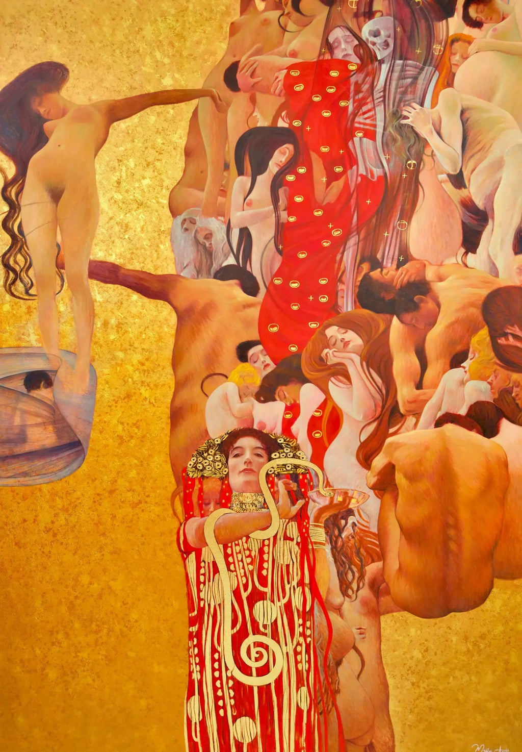 La Médecine – Une Œuvre Réimaginée de Gustav Klimt par Master Apollon | 180 x 270 cm image 1 copie peinte à la main à l’huile