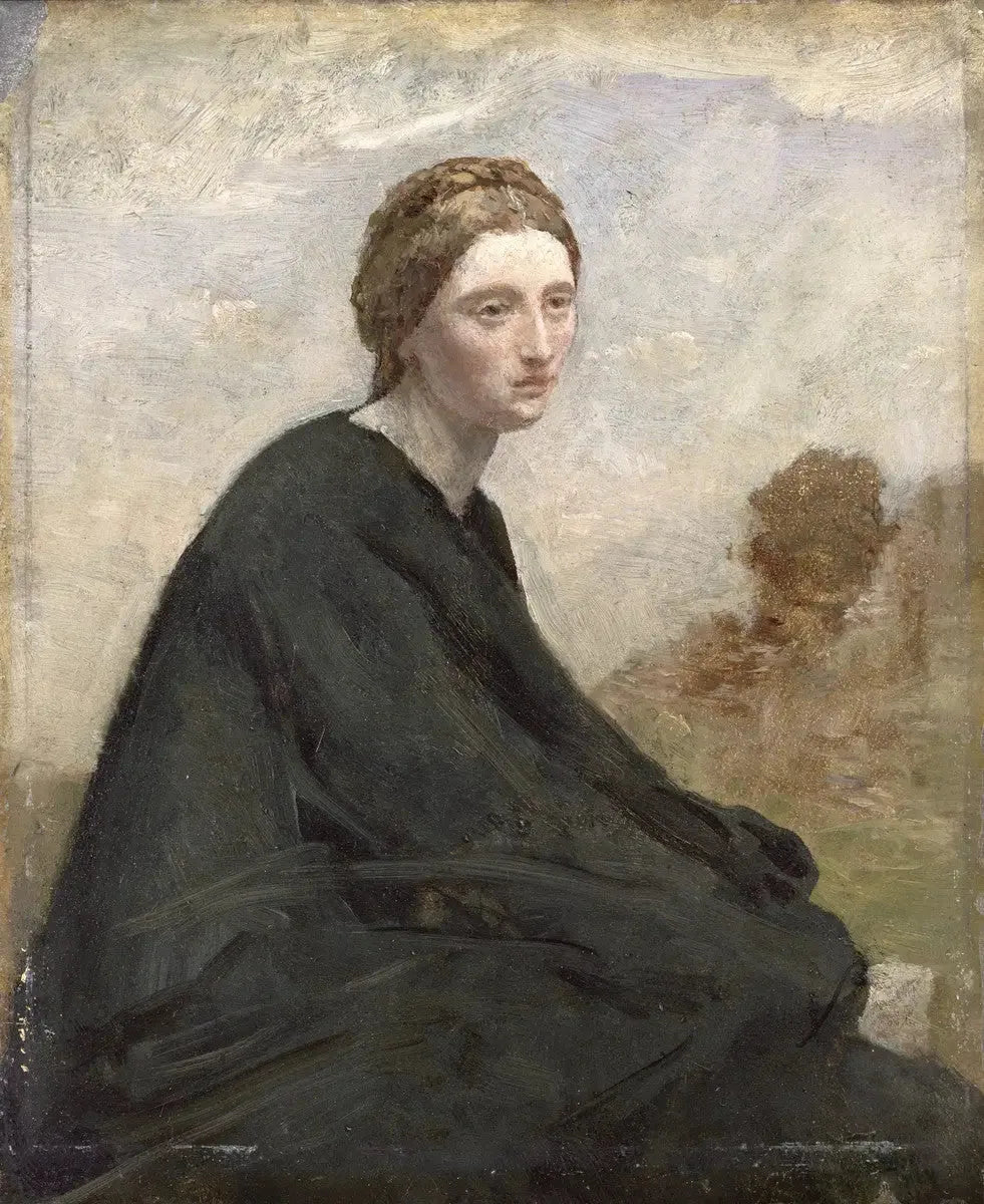 La méditation - Jean-Baptiste Camille Corot image 1 reproduction de peinture à l’huile