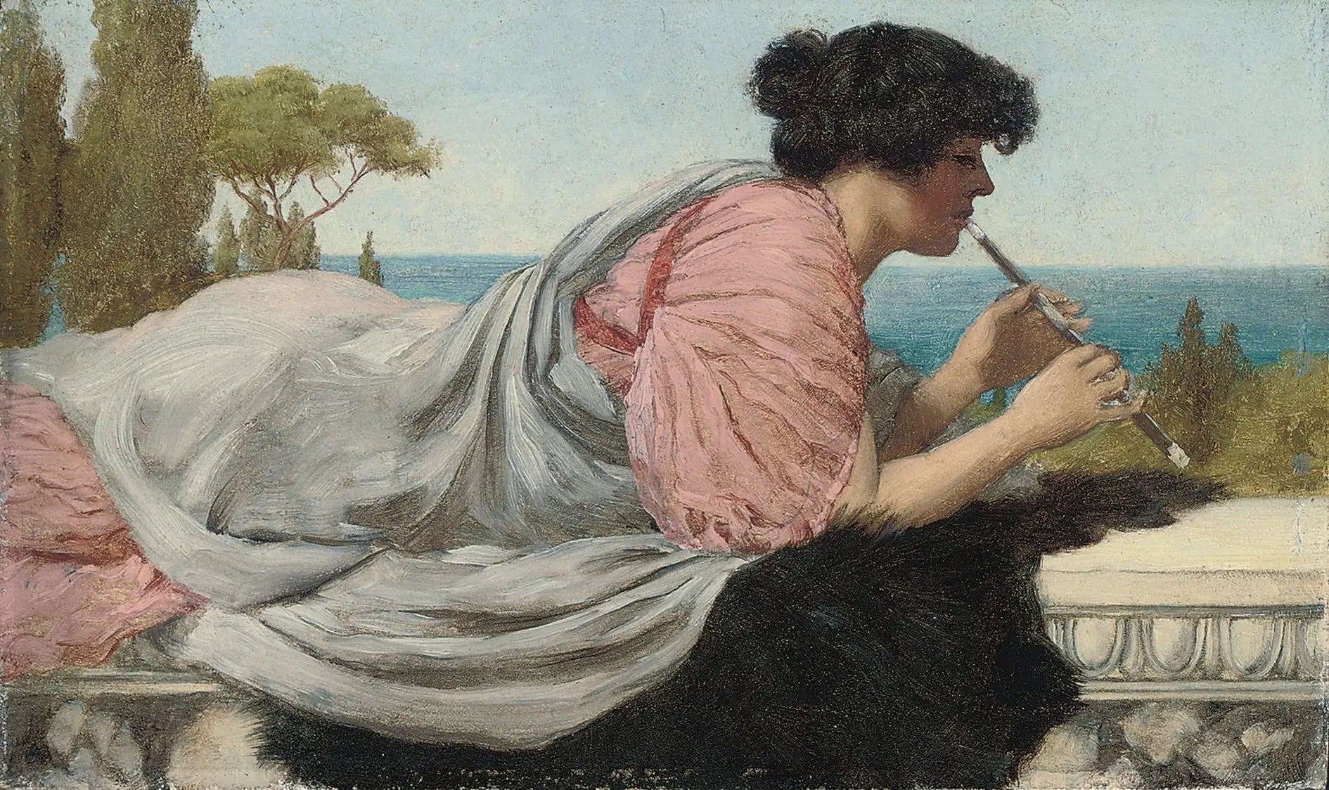 La Mélodie - John William Godward image 1 reproduction réalisée par Alpha Reproduction