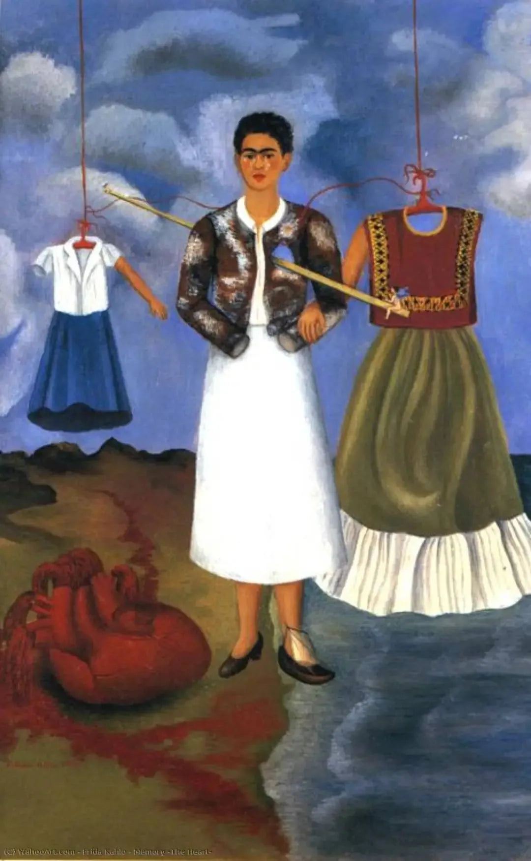 La mémoire ou le cœur - Frida Kahlo image 1 copie de tableau peinte à la main