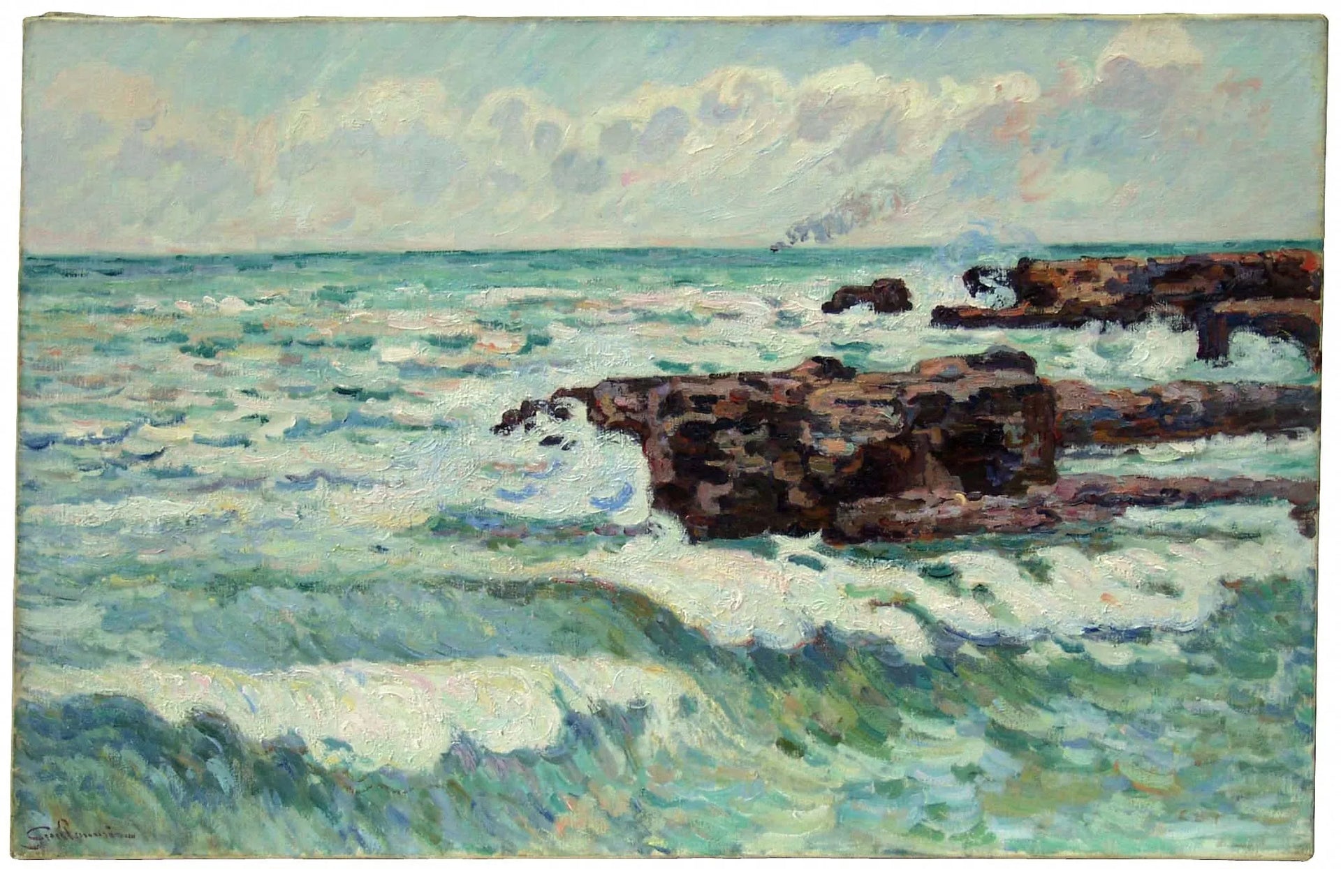La mer à Saint-Palais - Armand Guillaumin image 1 copie de tableau peinte à la main