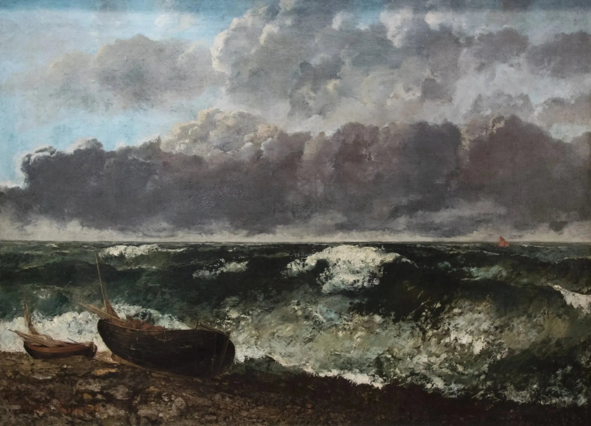 La Mer orageuse - Gustave Courbet image 1 reproduction de peinture à l’huile