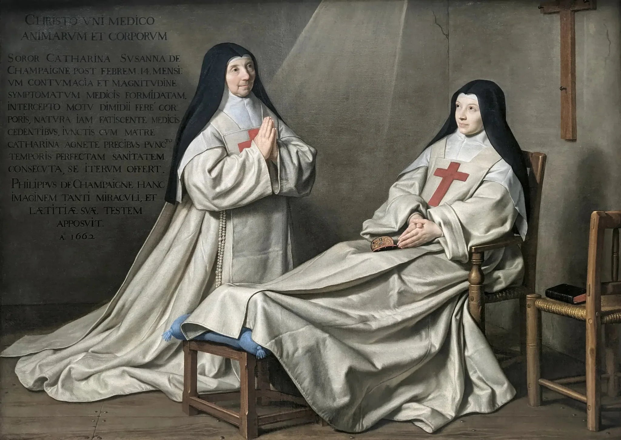 La Mère Catherine-Agnès Arnault et la sœur Catherine de Sainte Suzanne de Champaigne - Philippe de Champaigne image 1 copie de tableau peinte à la main
