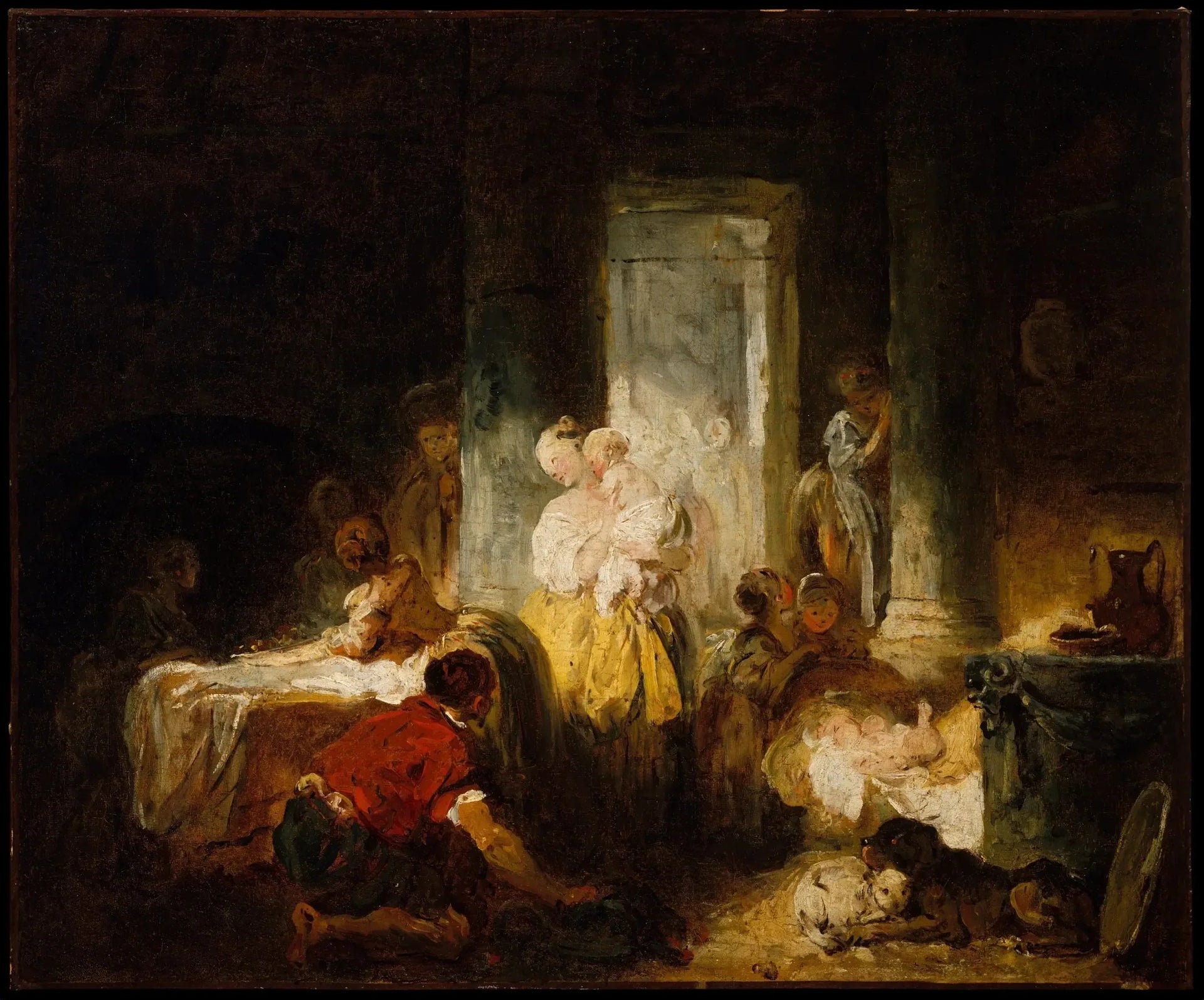 La mère heureuse - Jean-Honoré Fragonard image 1 copie de tableau peinte à la main