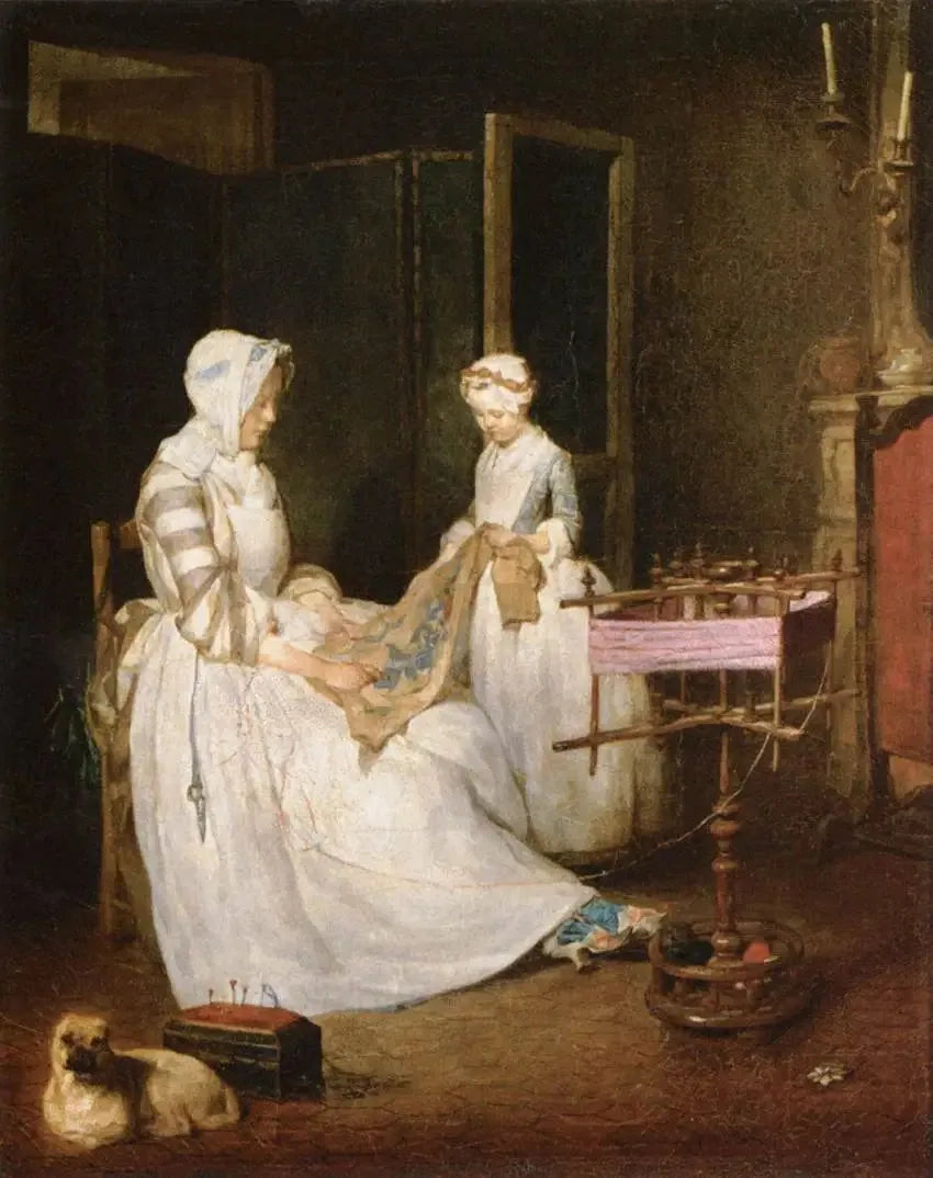 La Mère laborieuse - Jean Siméon Chardin image 1 tableau peint à l’huile sur toile