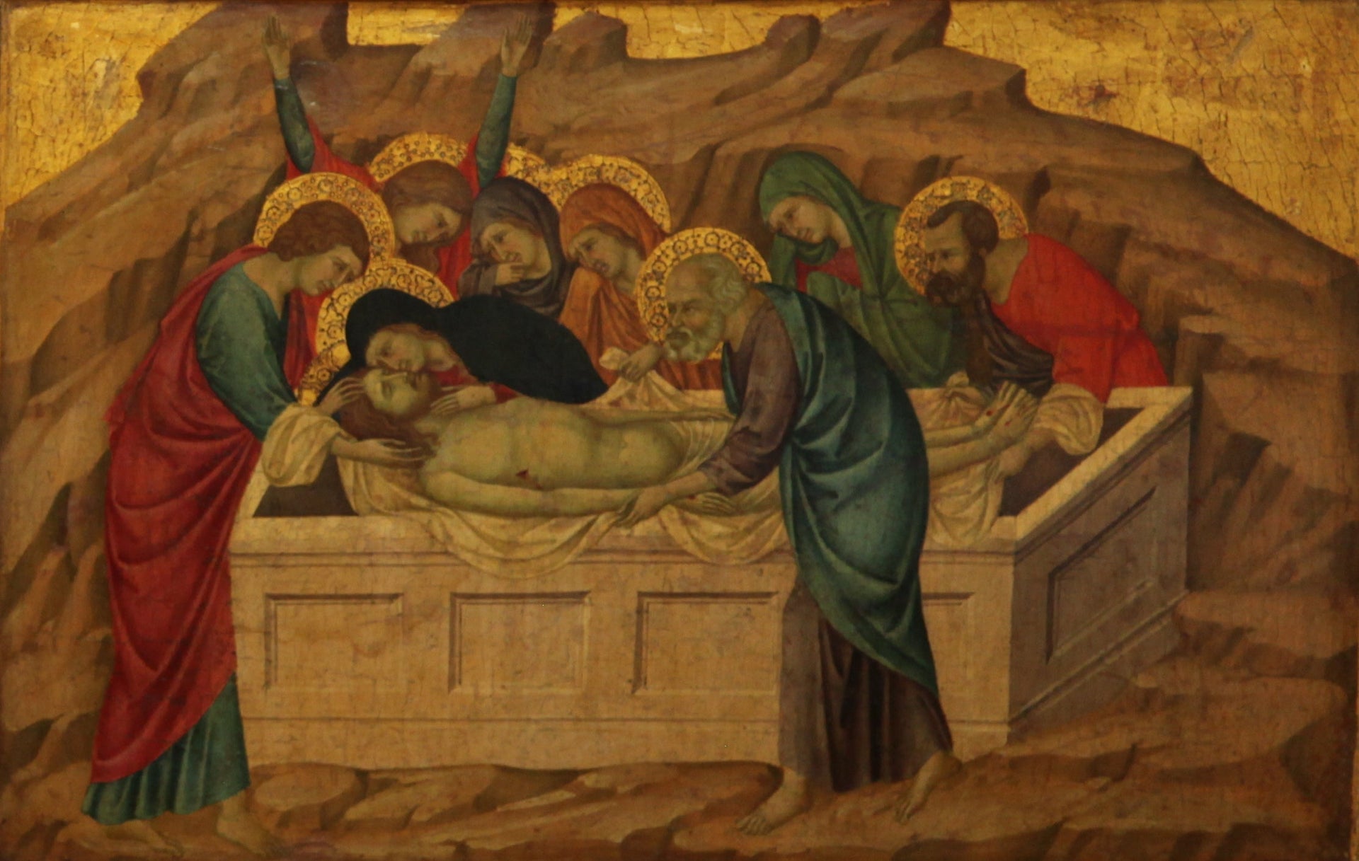La mise au tombeau du Christ - Ugolino di Nerio image 1 reproduction de peinture à l’huile
