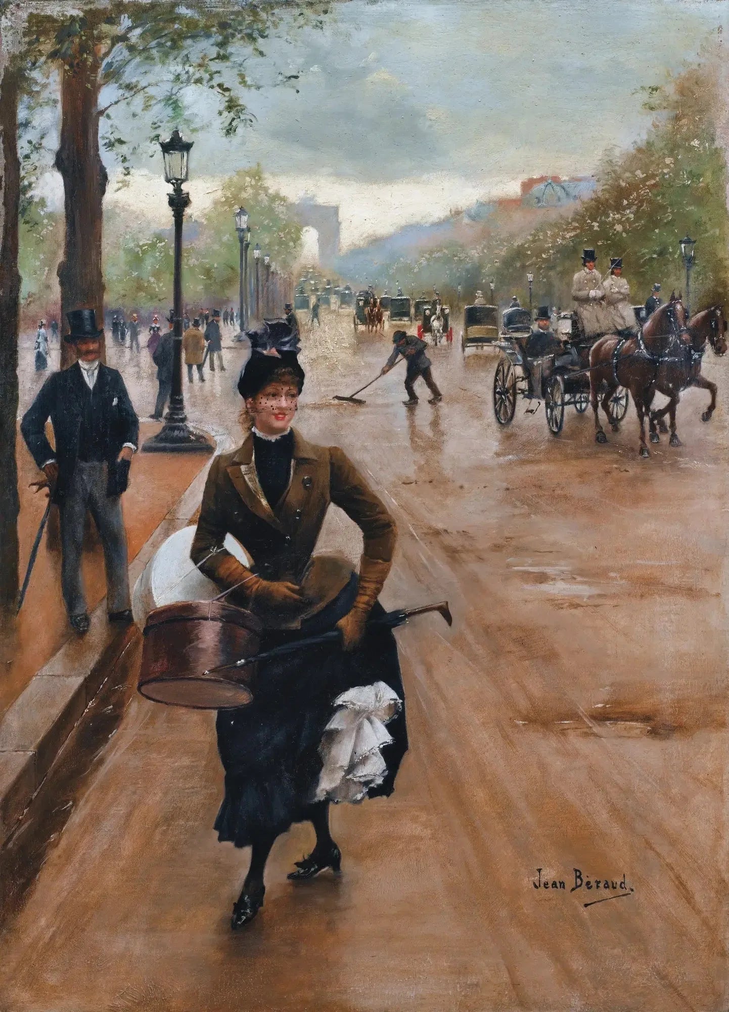 La Modiste sur les Champs-Élysées - Jean Béraud image 1 tableau peint à l’huile sur toile