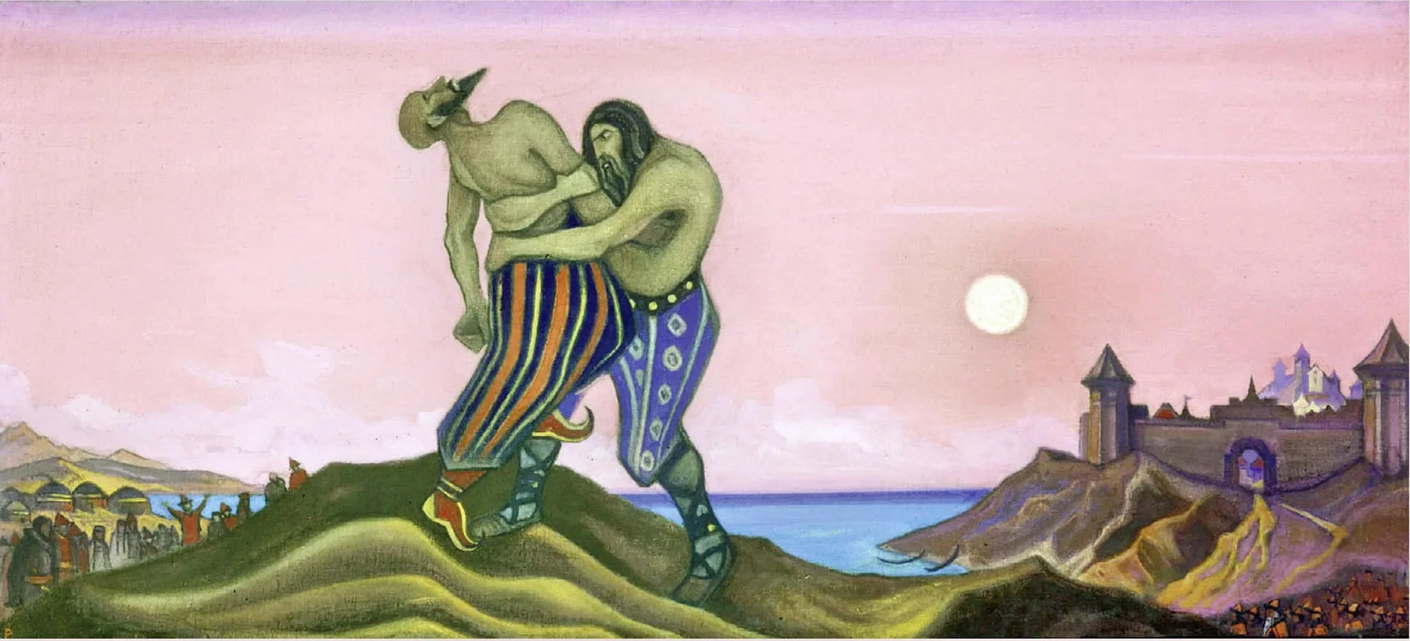 La monomachie de Mstislav et de Rédia - Nicolas Roerich image 1 copie peinte à la main à l’huile