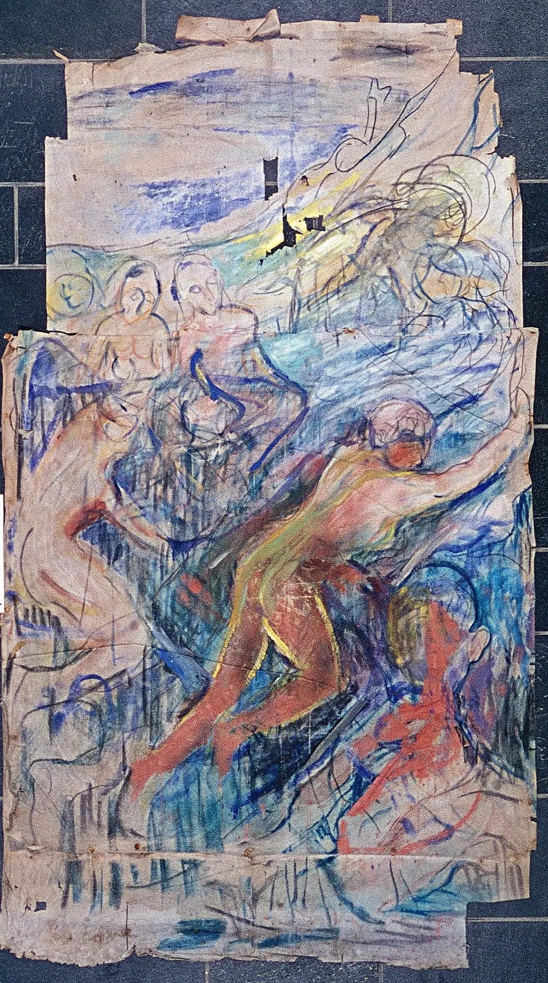 La Montagne humaine : partie supérieure gauche - Edvard Munch image 1 copie de tableau peinte à la main