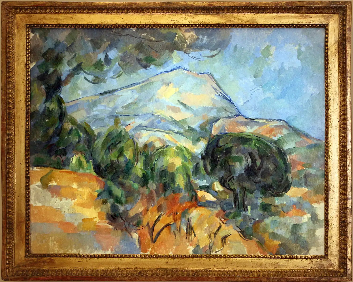 La Montagne Sainte-Victoire au-dessus de la route du Tholonet (avec pin parasol) - Paul Cézanne image 2 reproduction d’œuvre d’art à l’huile