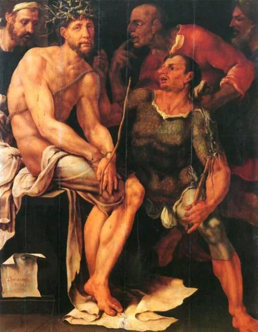 La moquerie du Christ - Maarten van Heemskerck image 1 reproduction artisanale de tableau