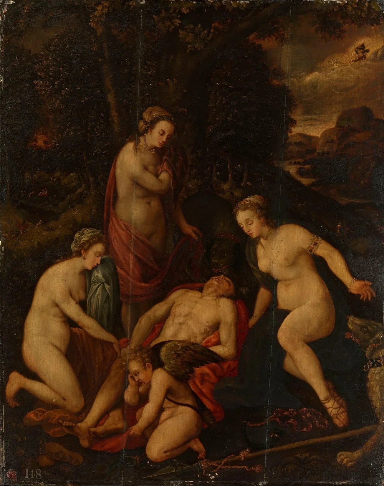 La mort d'Adonis - Bernard van Orley image 1 reproduction artisanale de tableau