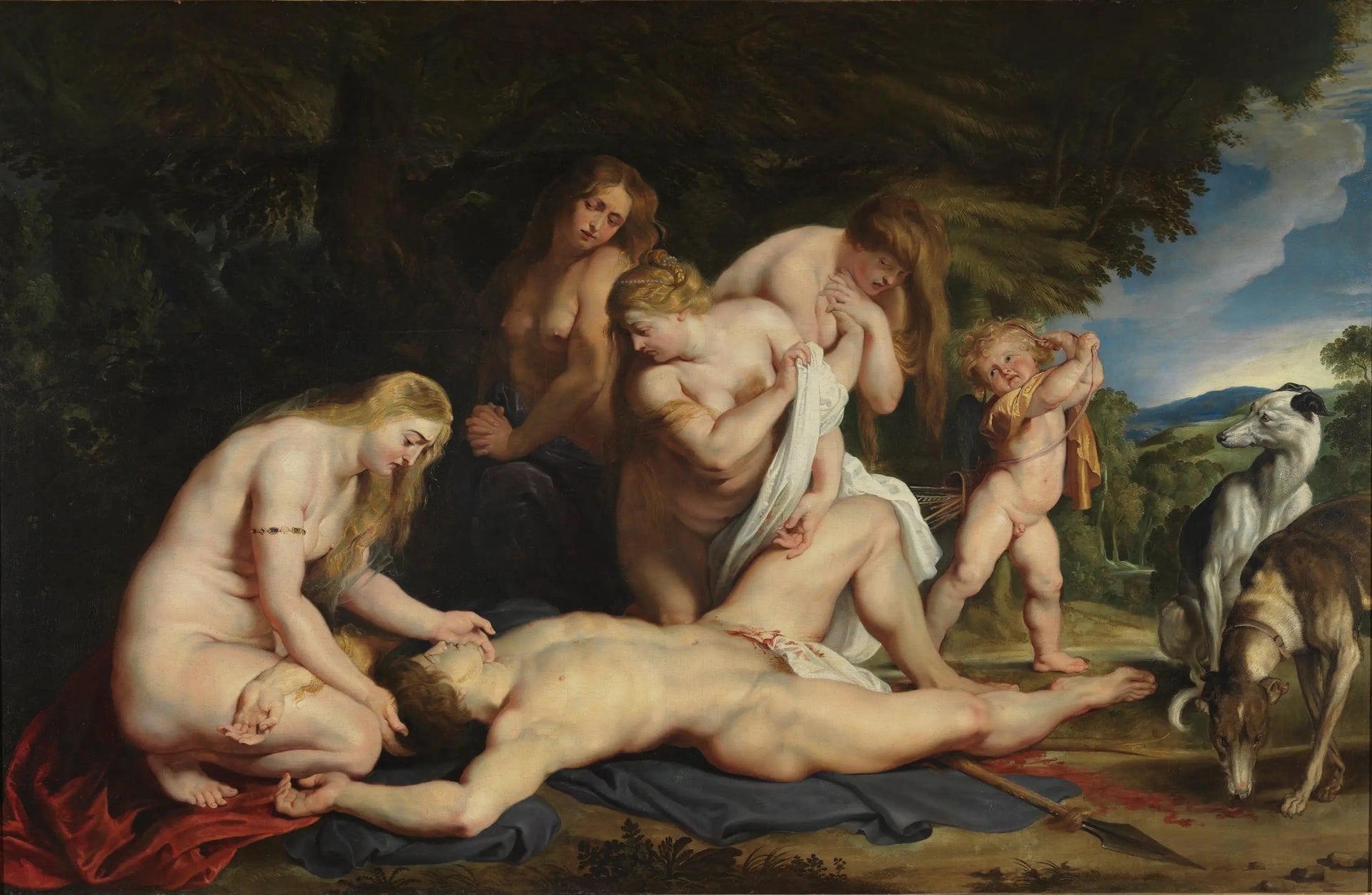 La Mort d'Adonis - Peter Paul Rubens image 1 copie peinte à la main à l’huile