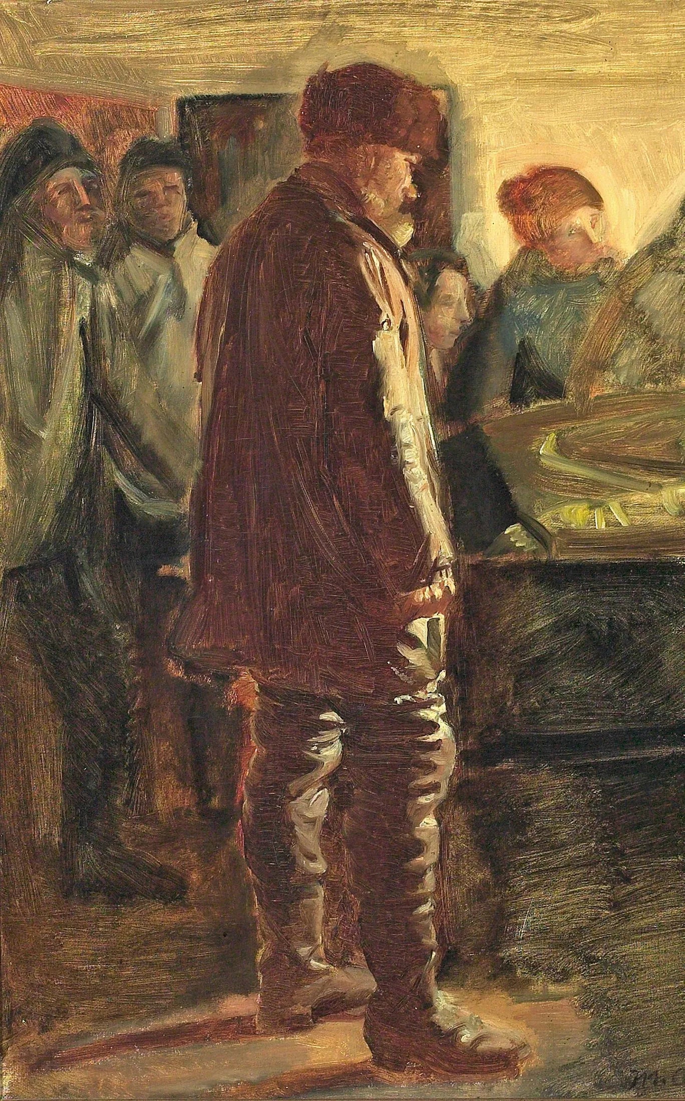La mort d'un pêcheur. - Michael Peter Ancher image 1 reproduction artisanale de tableau