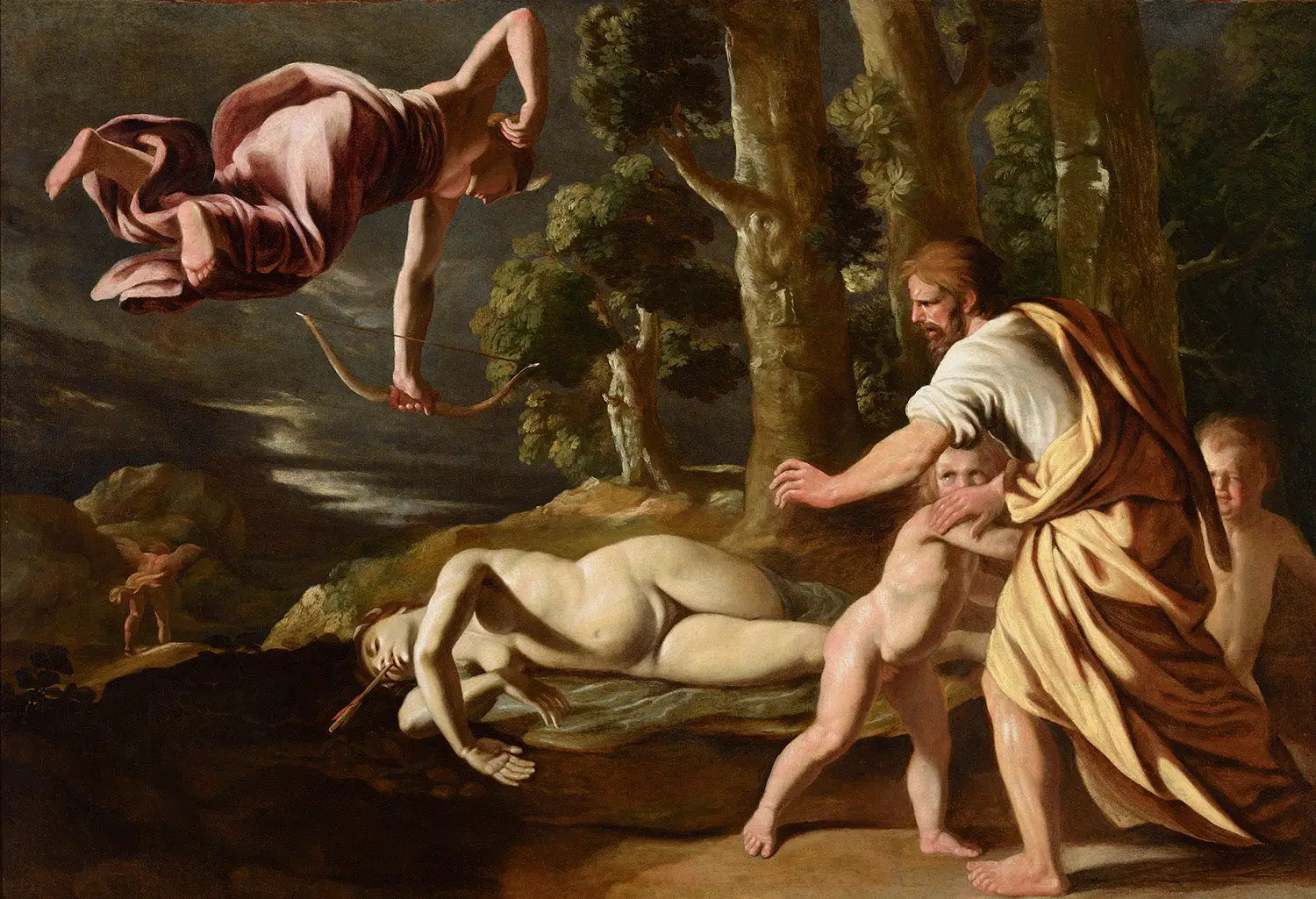 La Mort de Chioné - Nicolas Poussin image 1 copie de tableau peinte à la main