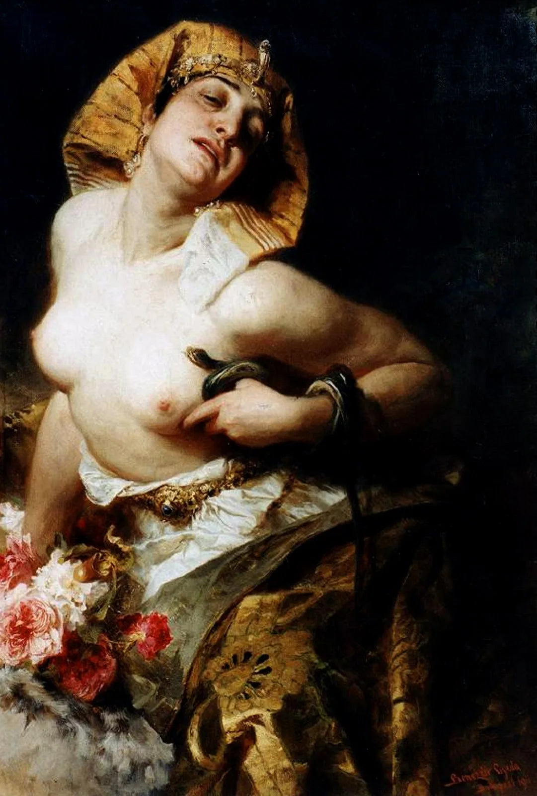La Mort de Cléopâtre - Gyula Benczúr image 1 tableau peint à l’huile sur toile