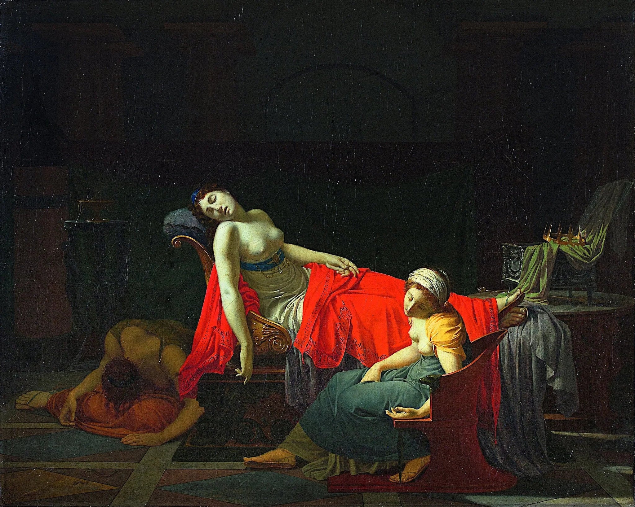 La Mort de Cléopâtre - Jean-Baptiste Regnault image 1 reproduction de peinture à l’huile