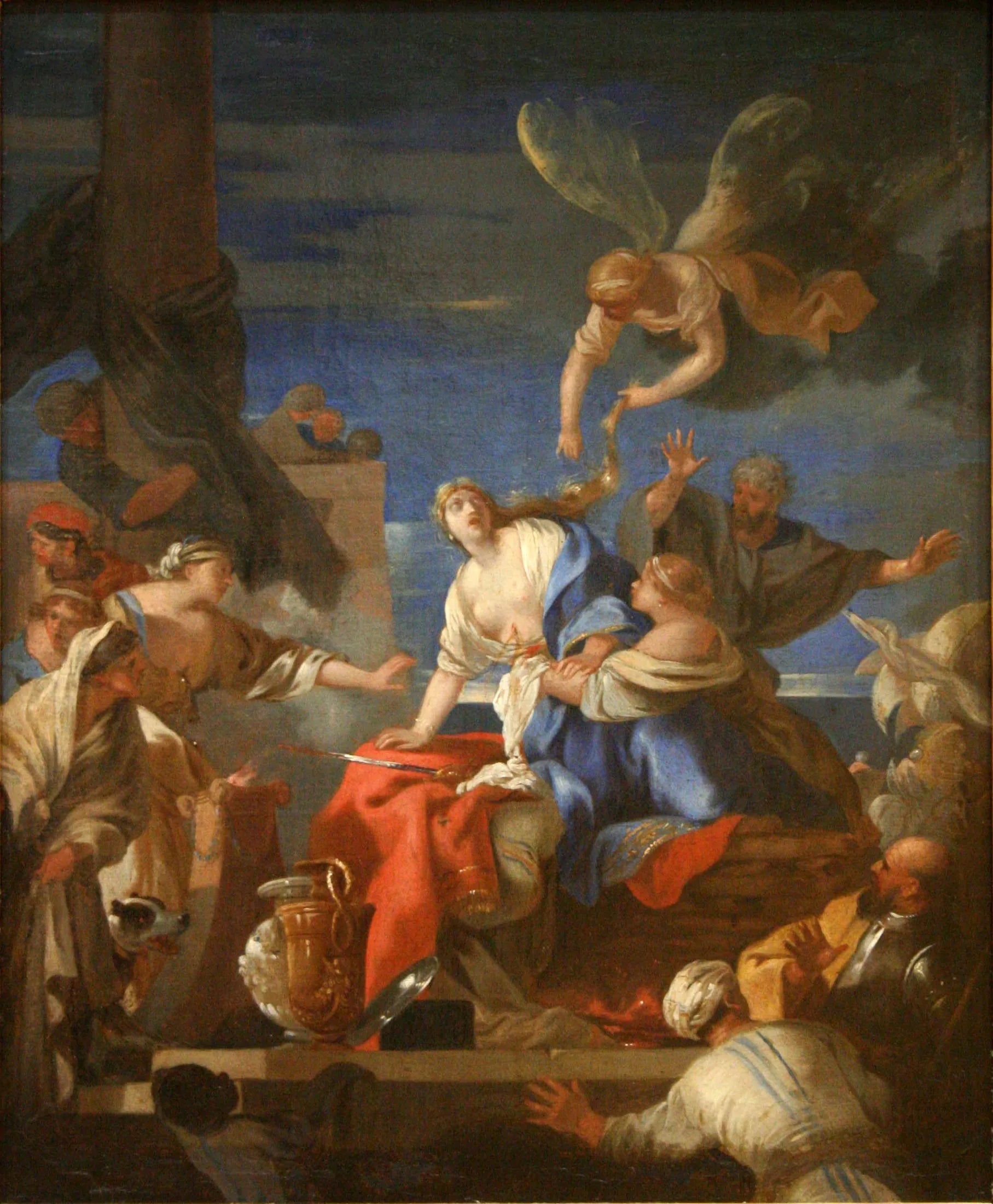 La mort de Didon - Sébastien Bourdon image 1 reproduction artisanale de tableau