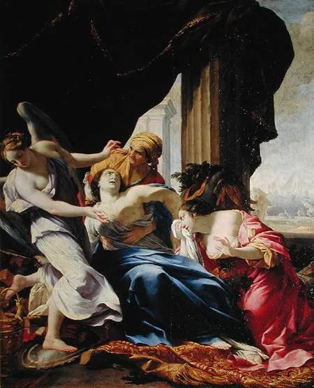 La mort de Didon - Simon Vouet image 1 reproduction de peinture à l’huile