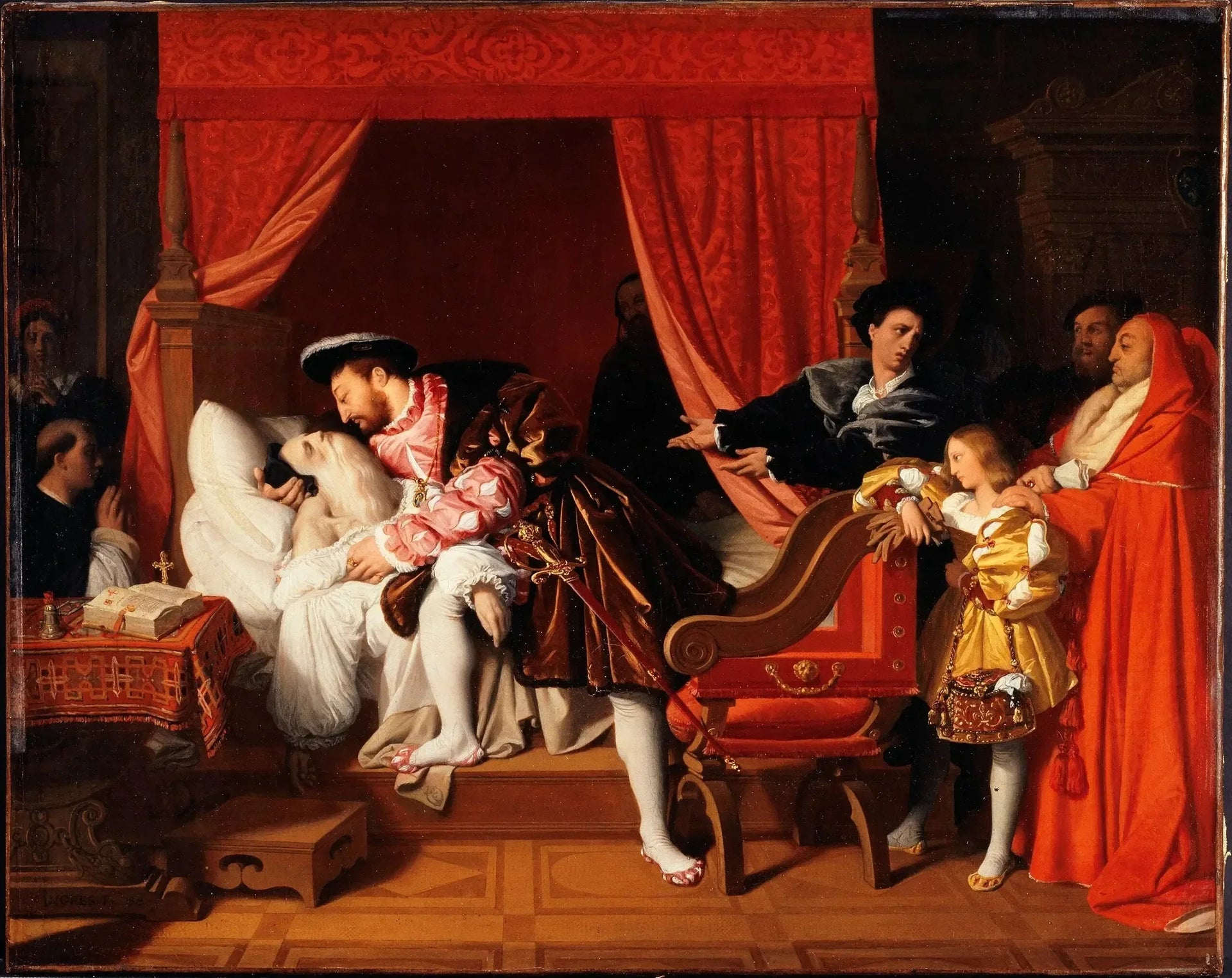 La mort de Léonard de Vinci - Jean-Auguste-Dominique Ingres image 1 reproduction artisanale de tableau