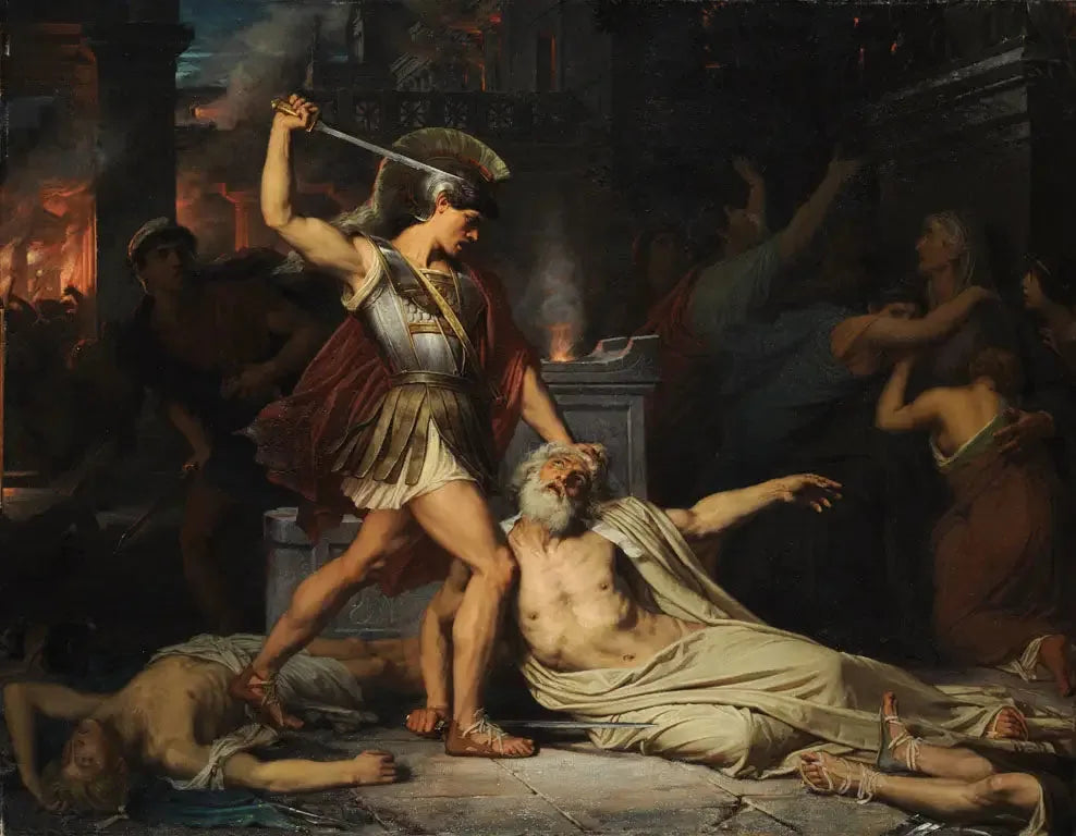 La Mort de Priam - Jules Lefebvre image 1 copie peinte à la main à l’huile