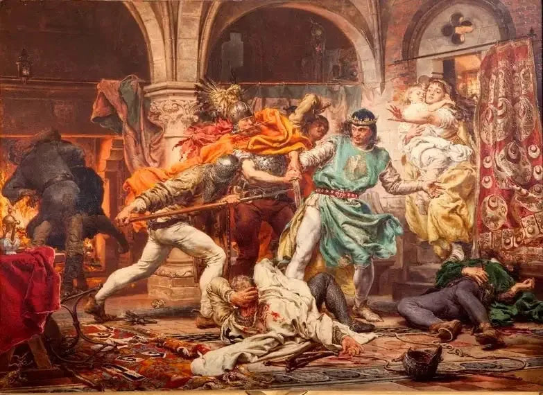 La Mort de Przemysl II - Jan Matejko image 1 tableau peint à l’huile sur toile