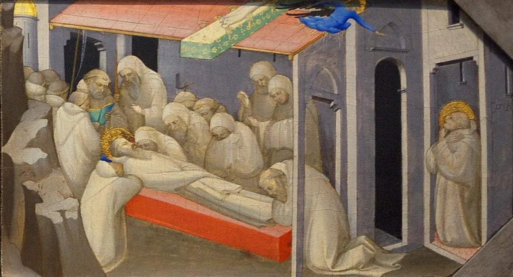 La Mort de saint Benoît : Panneau de la prédelle - Lorenzo Monaco image 1 reproduction d’œuvre d’art à l’huile